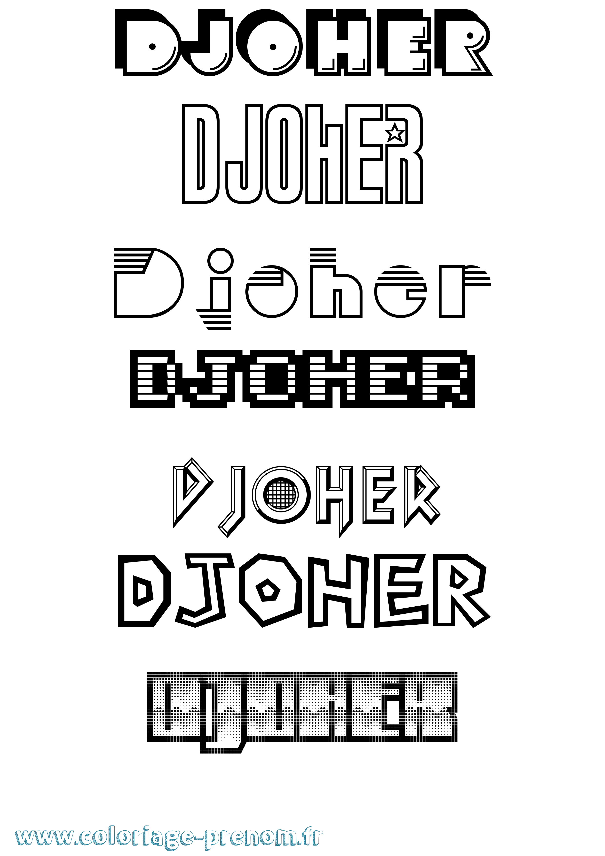 Coloriage Djoher Jeux Vidéos Coloriage prénom Djoher Jeux Vidéos