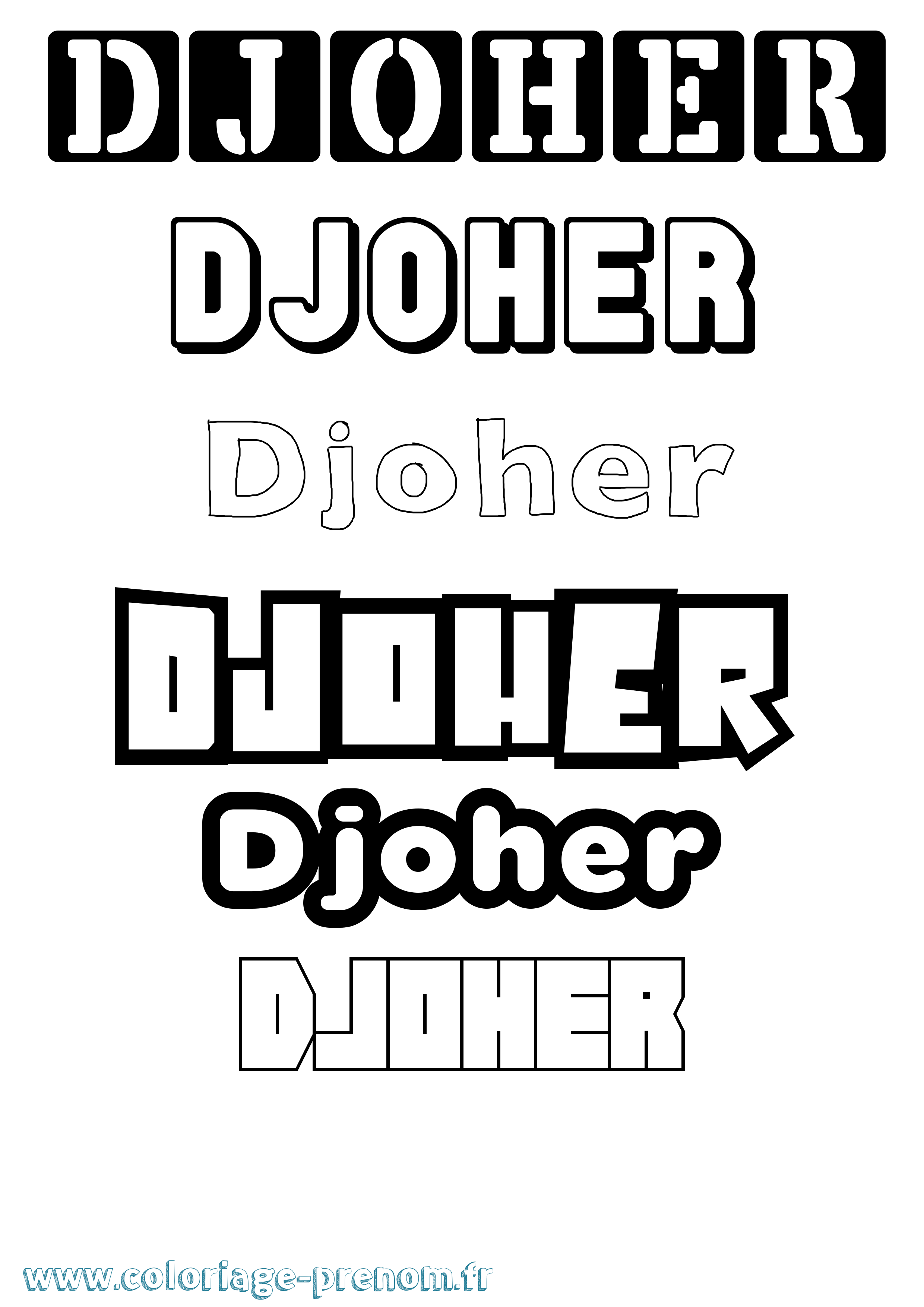 Coloriage Djoher Simple Coloriage prénom Djoher Simple