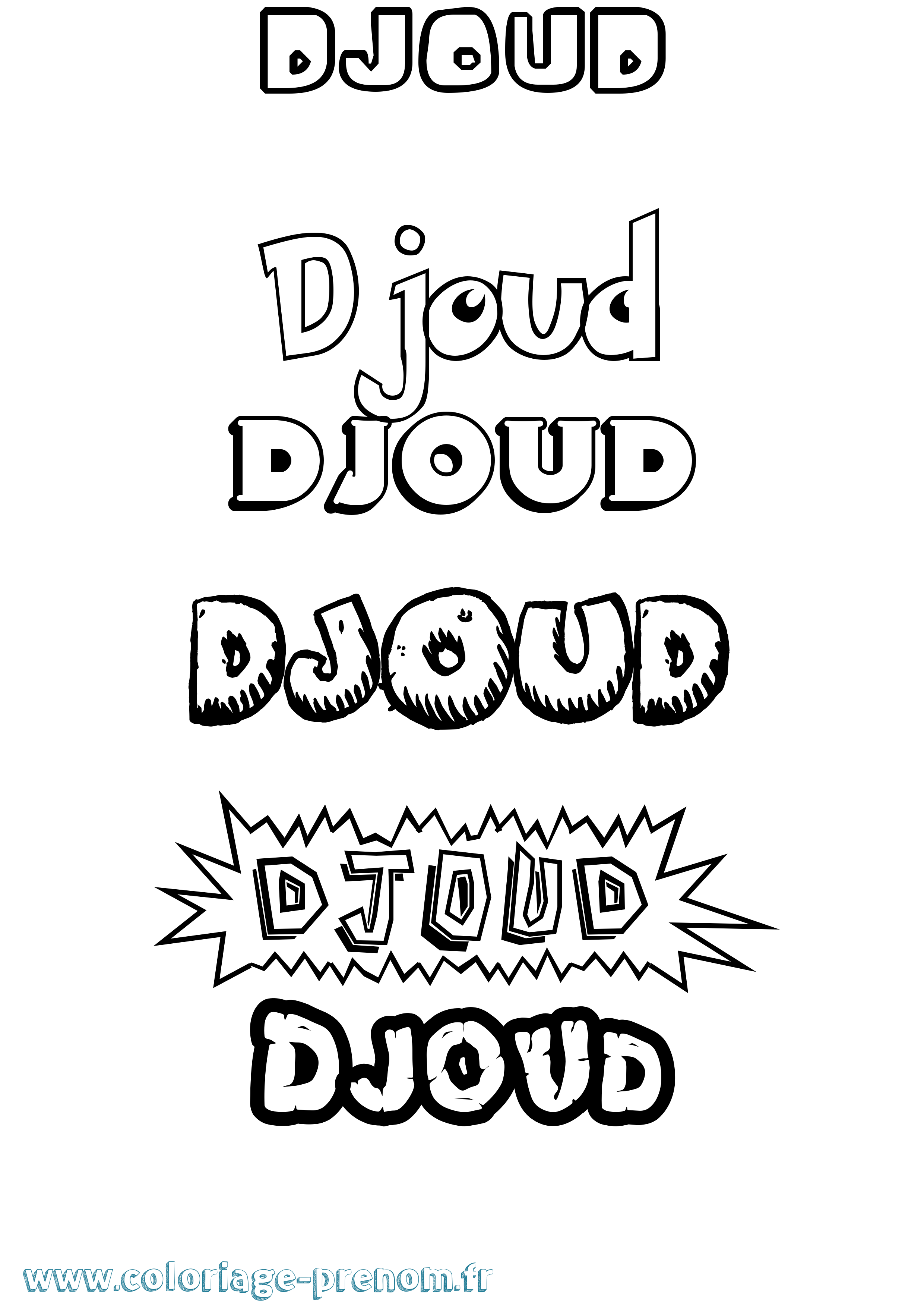 Coloriage Djoud Dessin Animé Coloriage prénom Djoud Dessin Animé