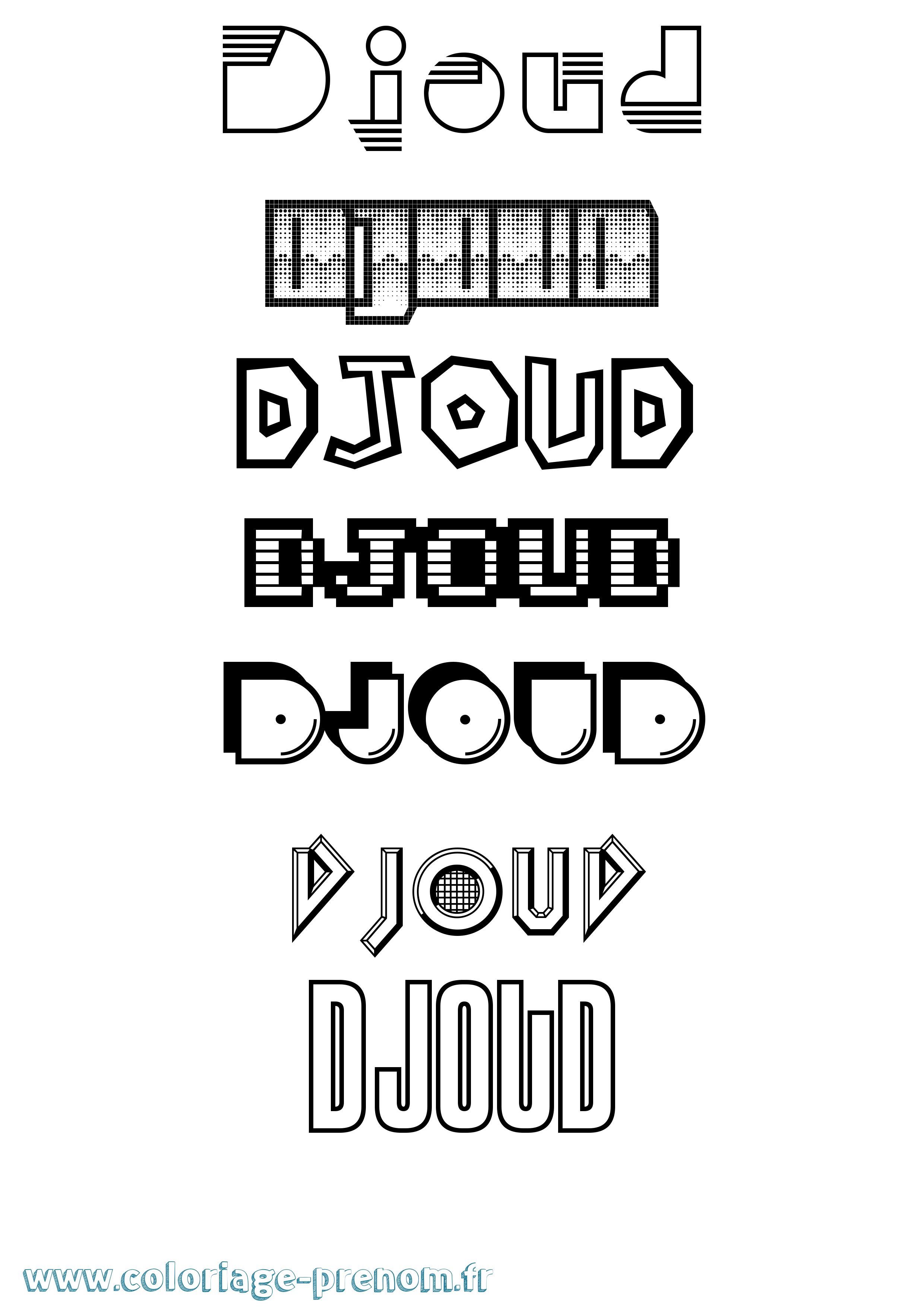 Coloriage Djoud Jeux Vidéos Coloriage prénom Djoud Jeux Vidéos