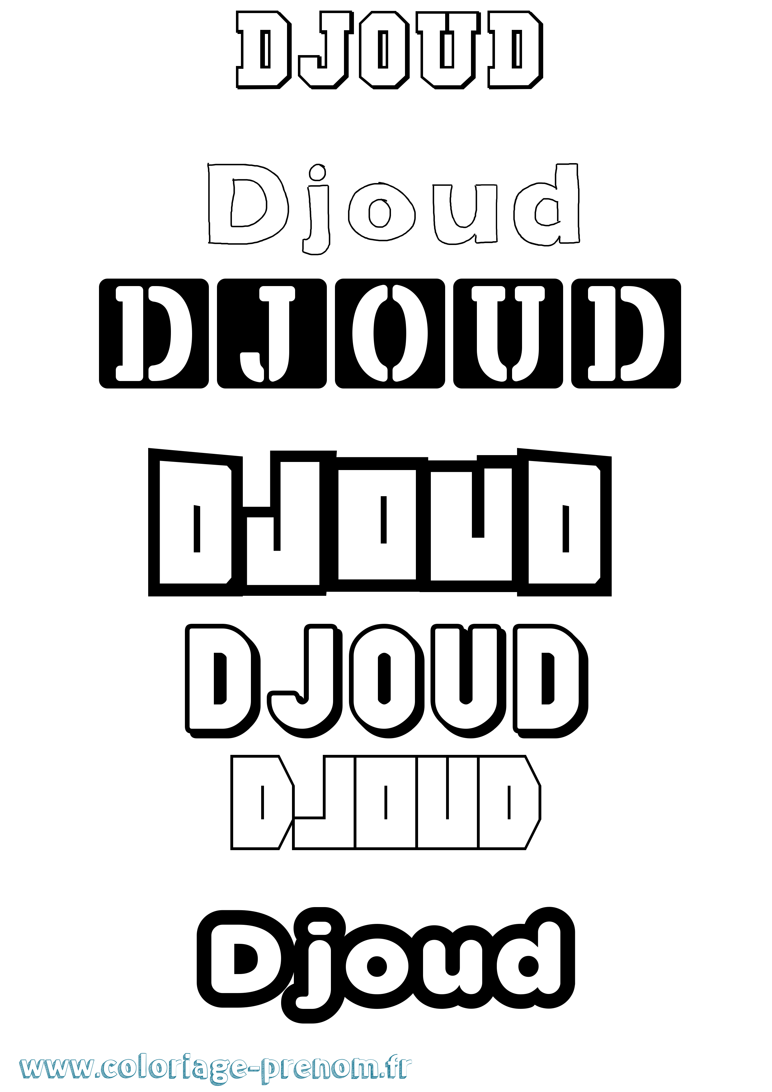 Coloriage Djoud Simple Coloriage prénom Djoud Simple