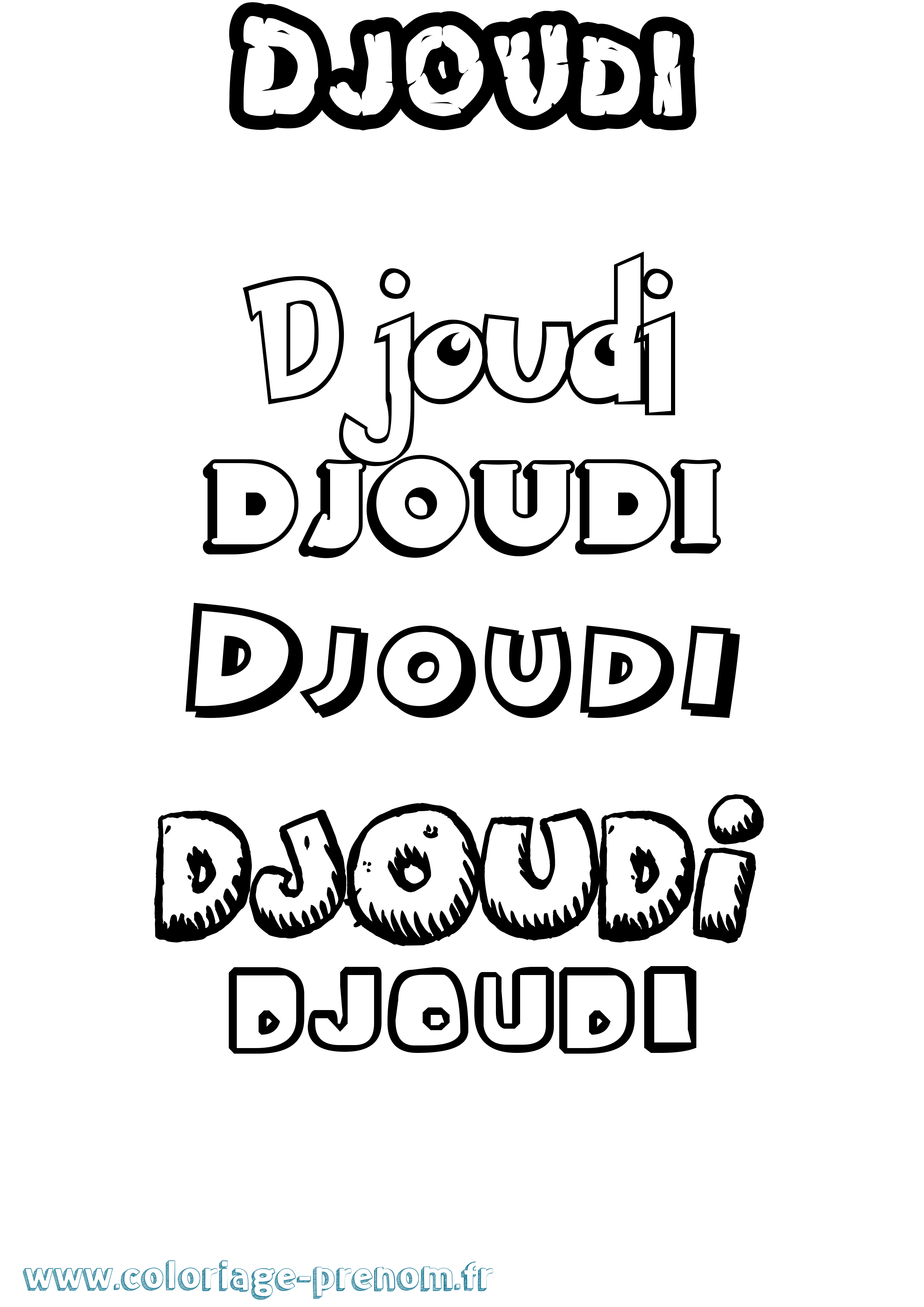 Coloriage Djoudi Dessin Animé Coloriage prénom Djoudi Dessin Animé