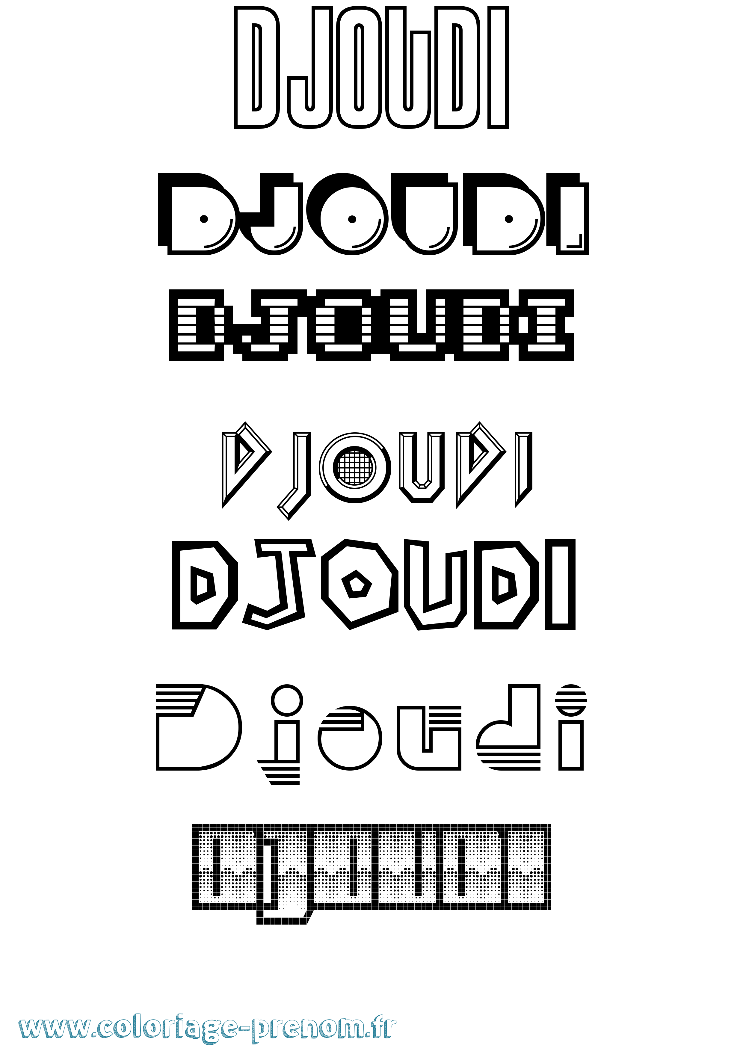 Coloriage Djoudi Jeux Vidéos Coloriage prénom Djoudi Jeux Vidéos