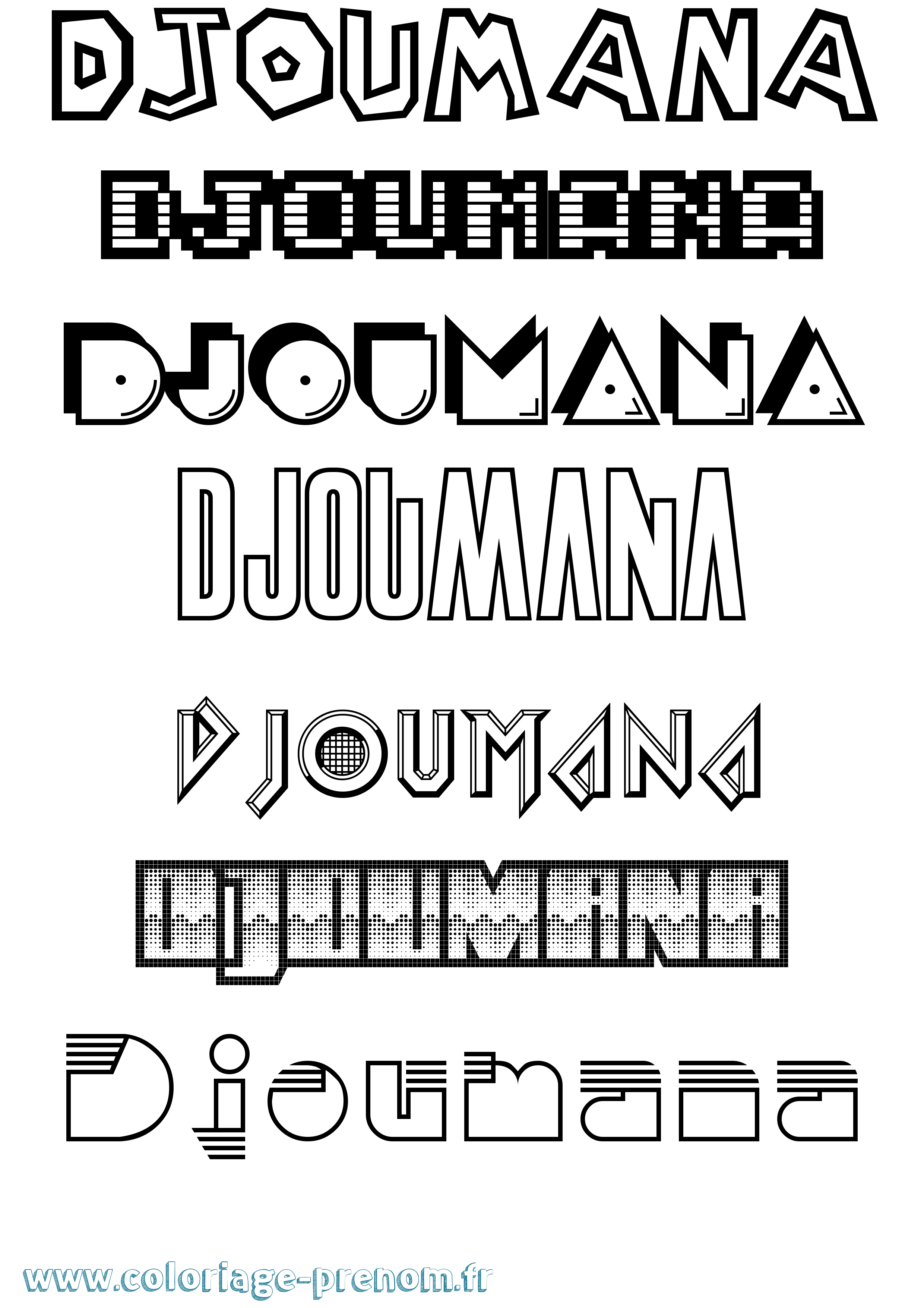 Coloriage Djoumana Jeux Vidéos Coloriage prénom Djoumana Jeux Vidéos