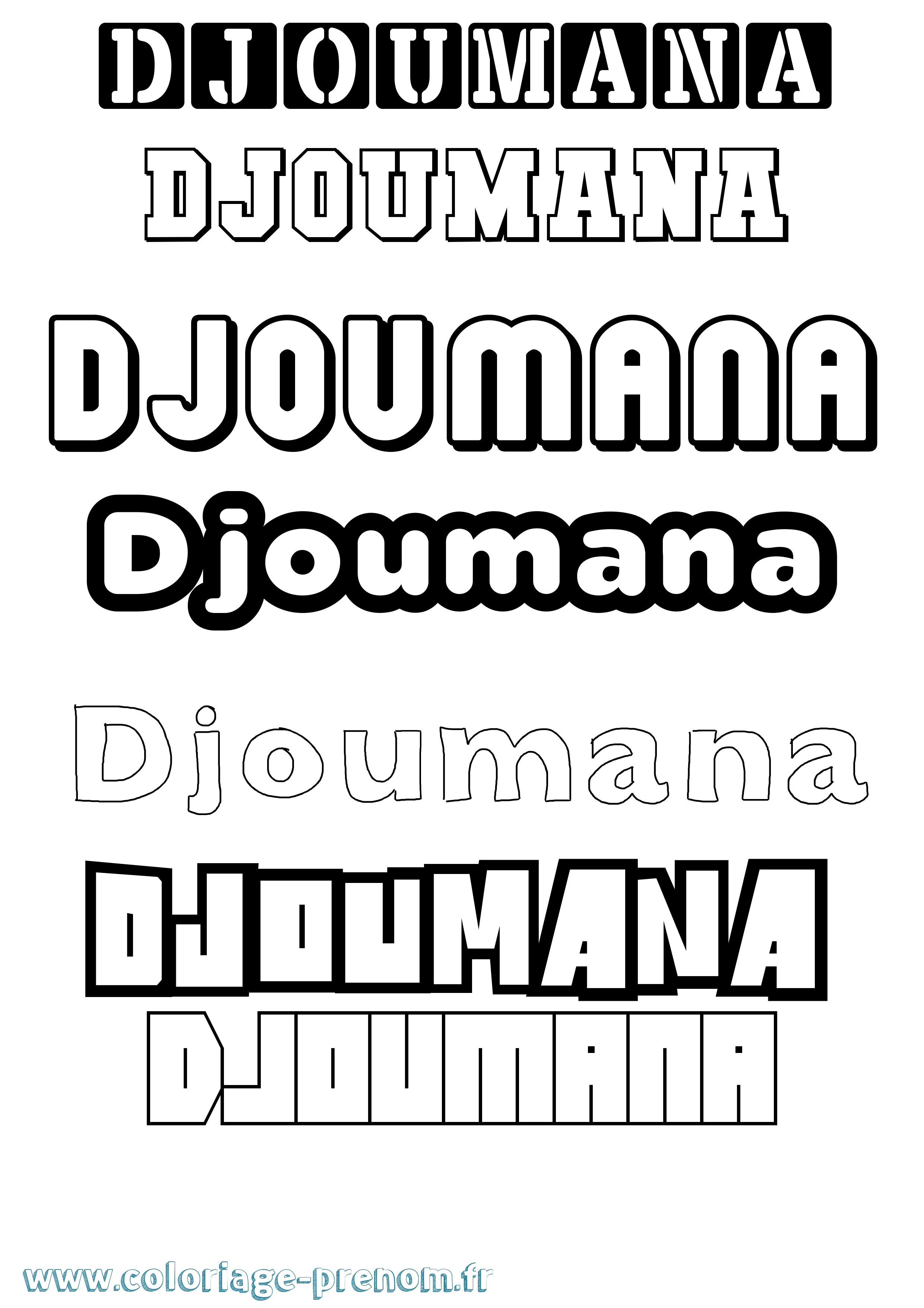 Coloriage Djoumana Simple Coloriage prénom Djoumana Simple
