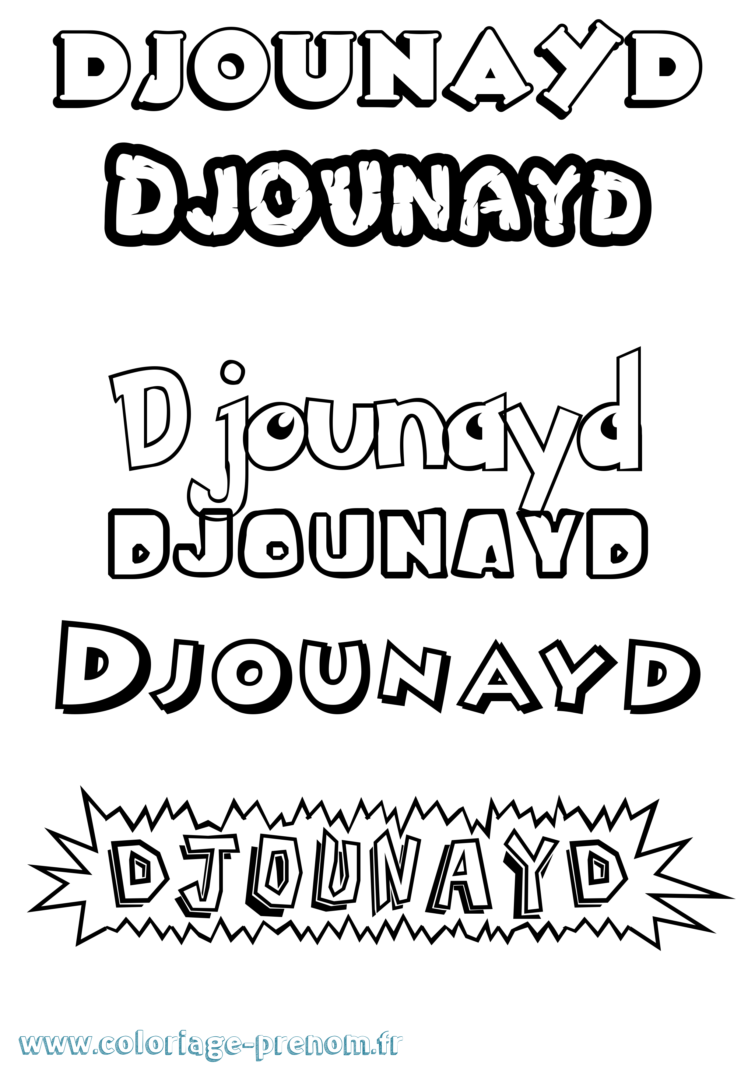 Coloriage Djounayd Dessin Animé Coloriage prénom Djounayd Dessin Animé