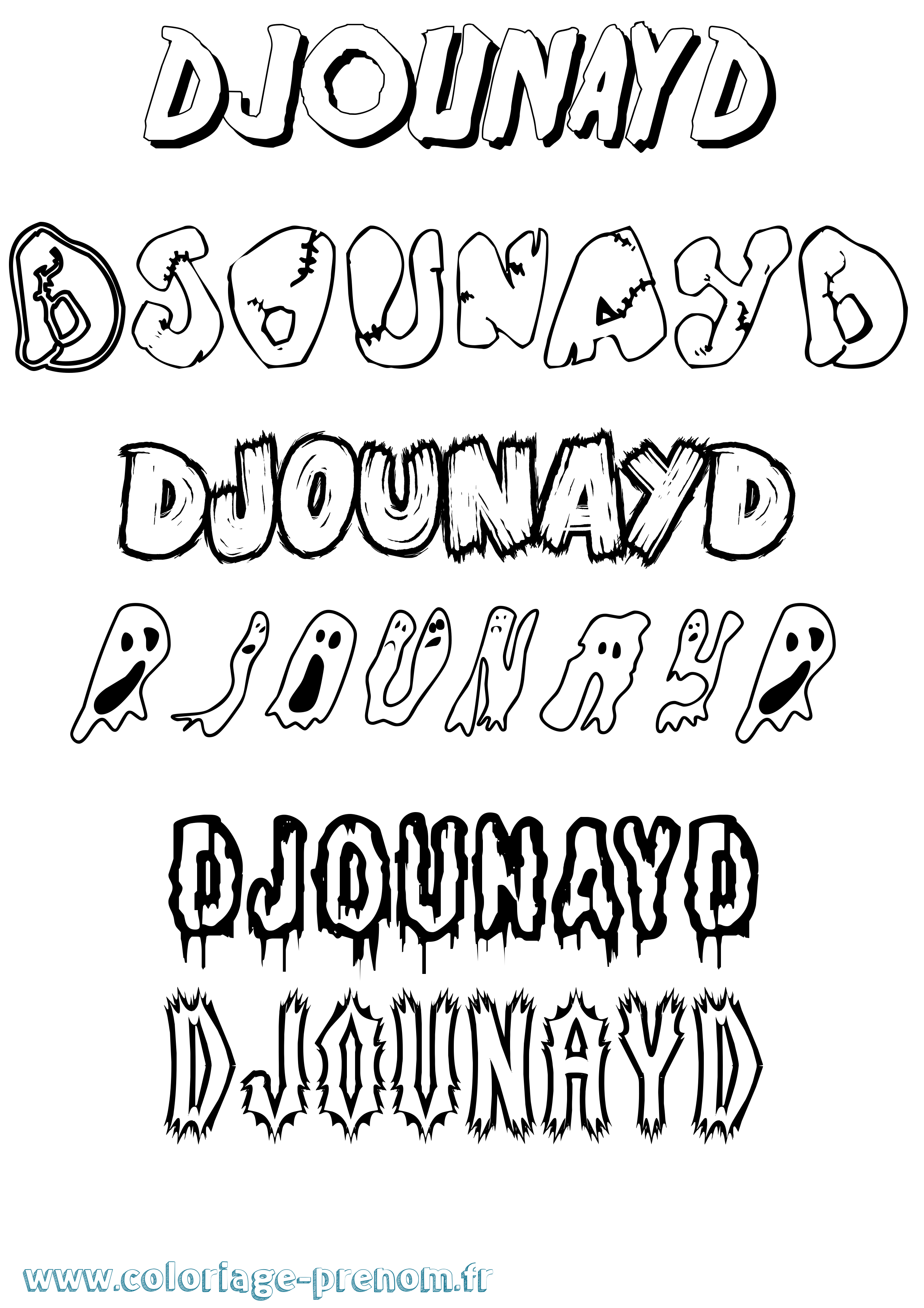 Coloriage Djounayd Frisson Coloriage prénom Djounayd Frisson