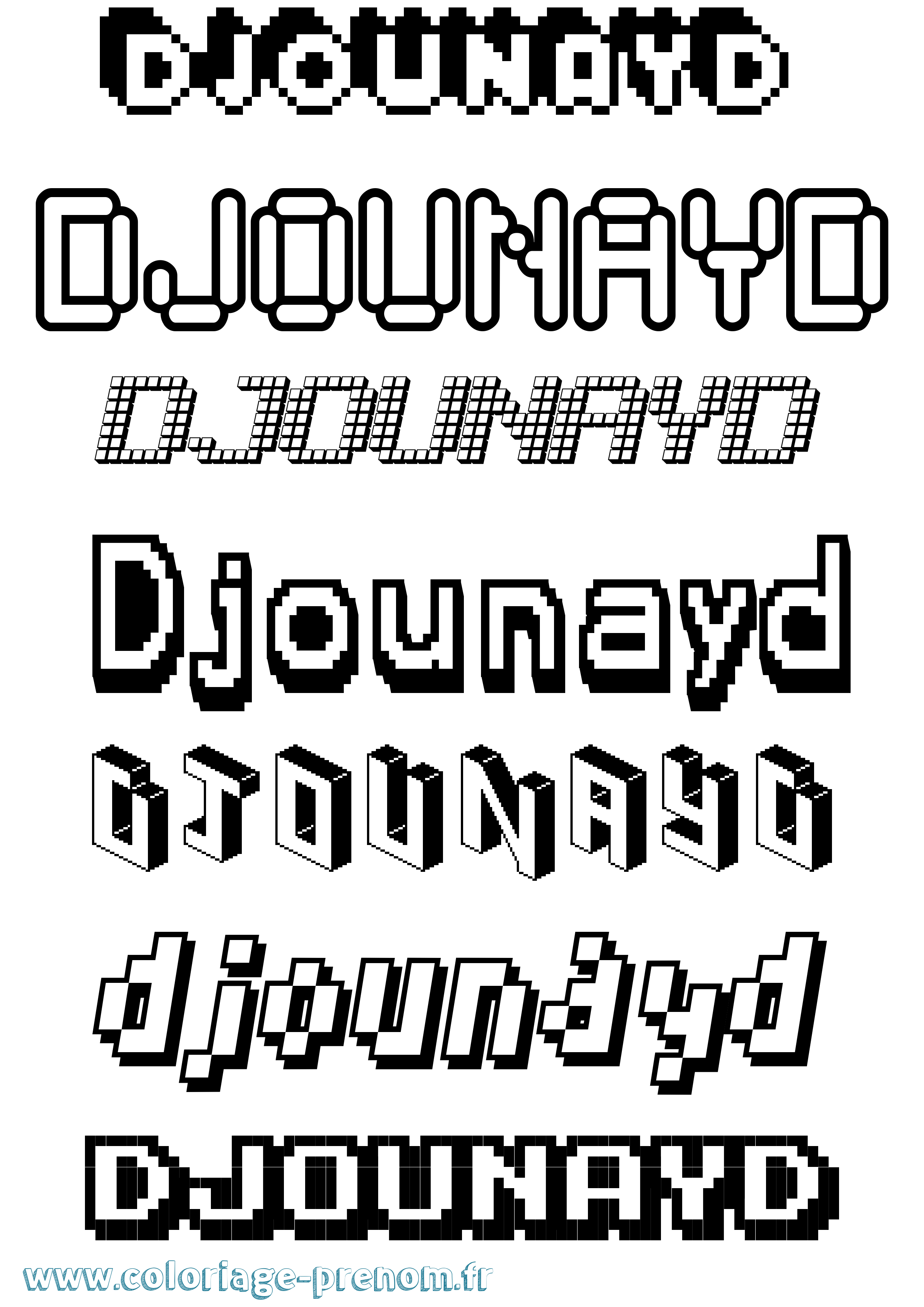 Coloriage Djounayd Pixel Coloriage prénom Djounayd Pixel