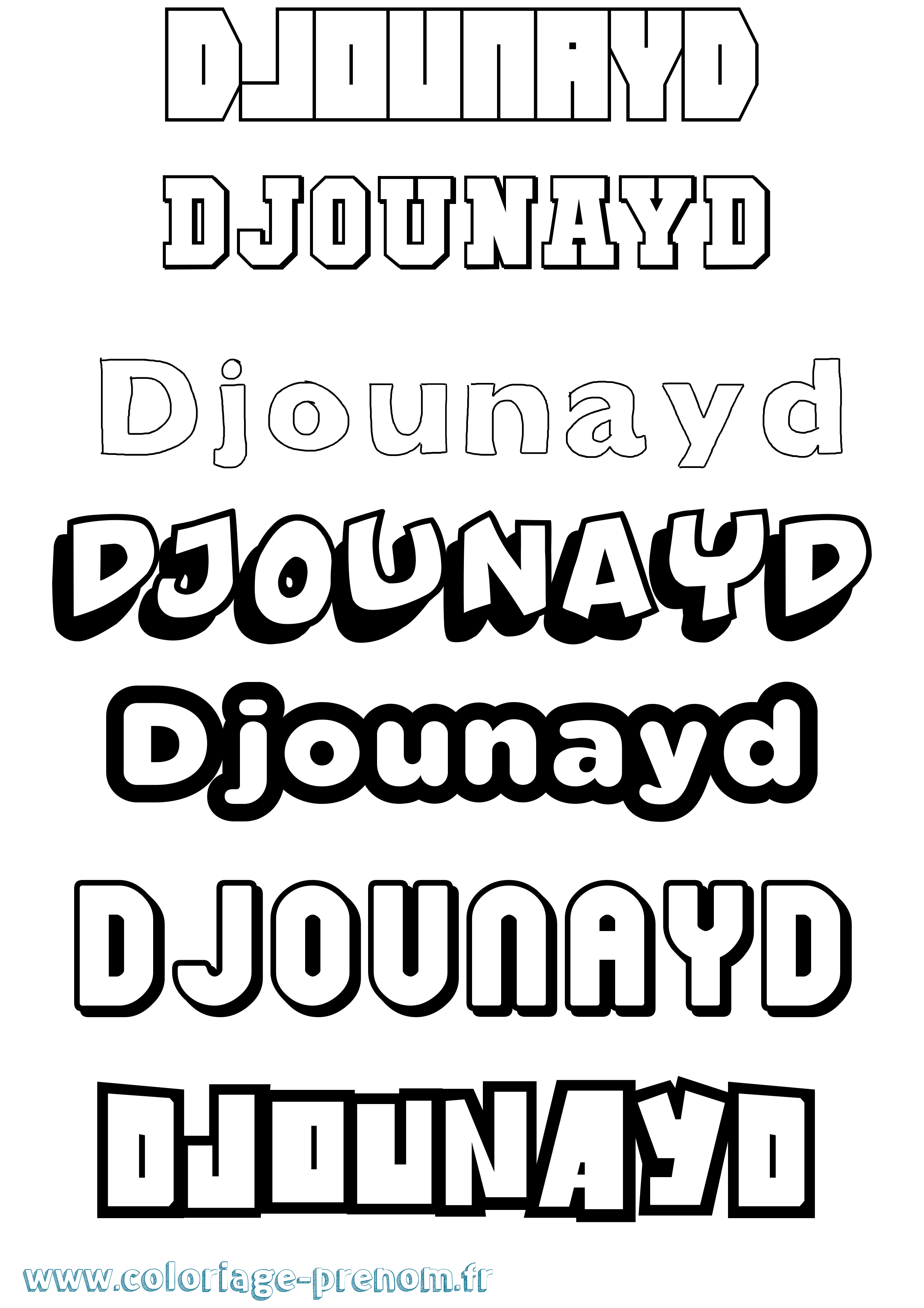 Coloriage Djounayd Simple Coloriage prénom Djounayd Simple