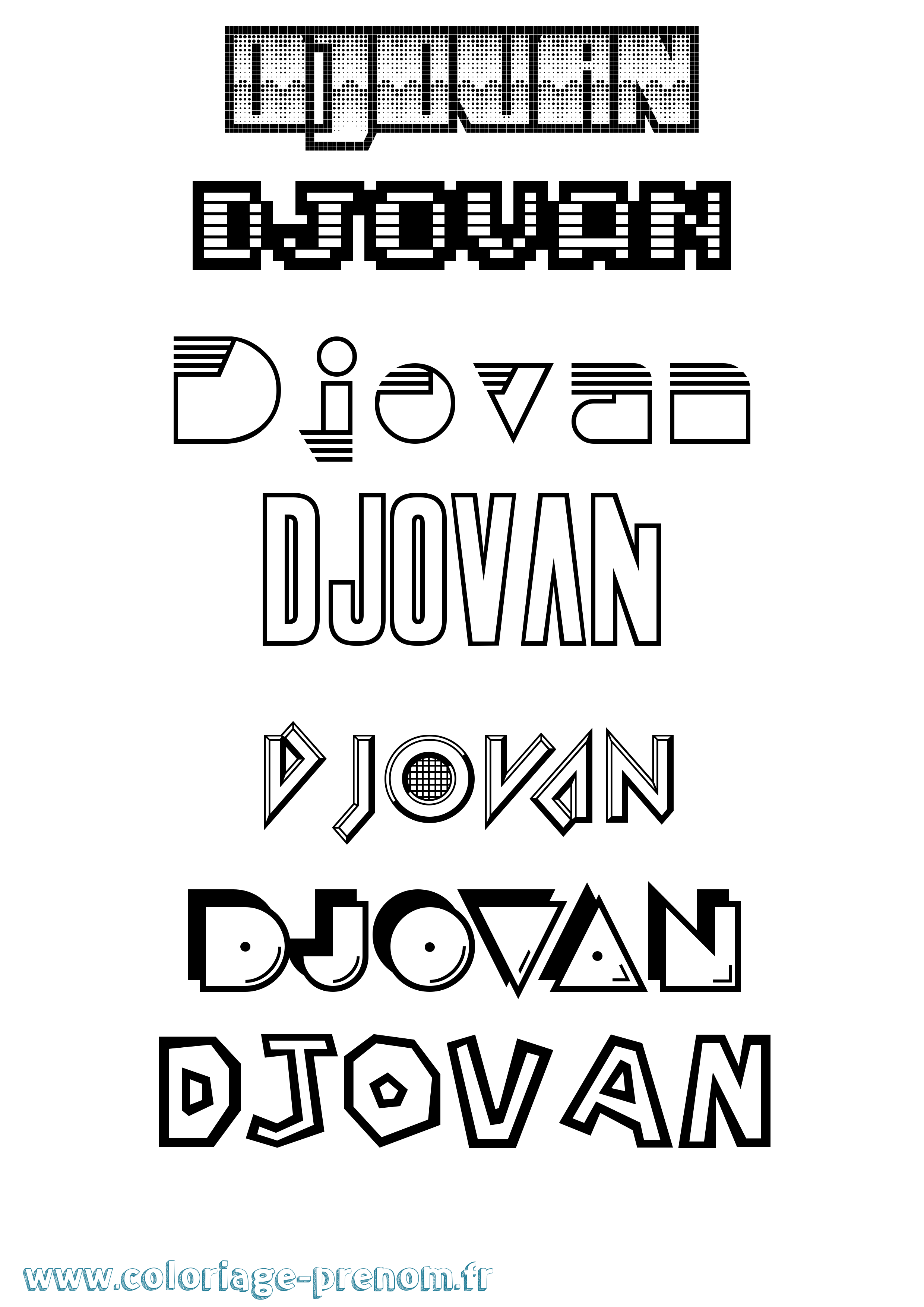 Coloriage Djovan Jeux Vidéos Coloriage prénom Djovan Jeux Vidéos