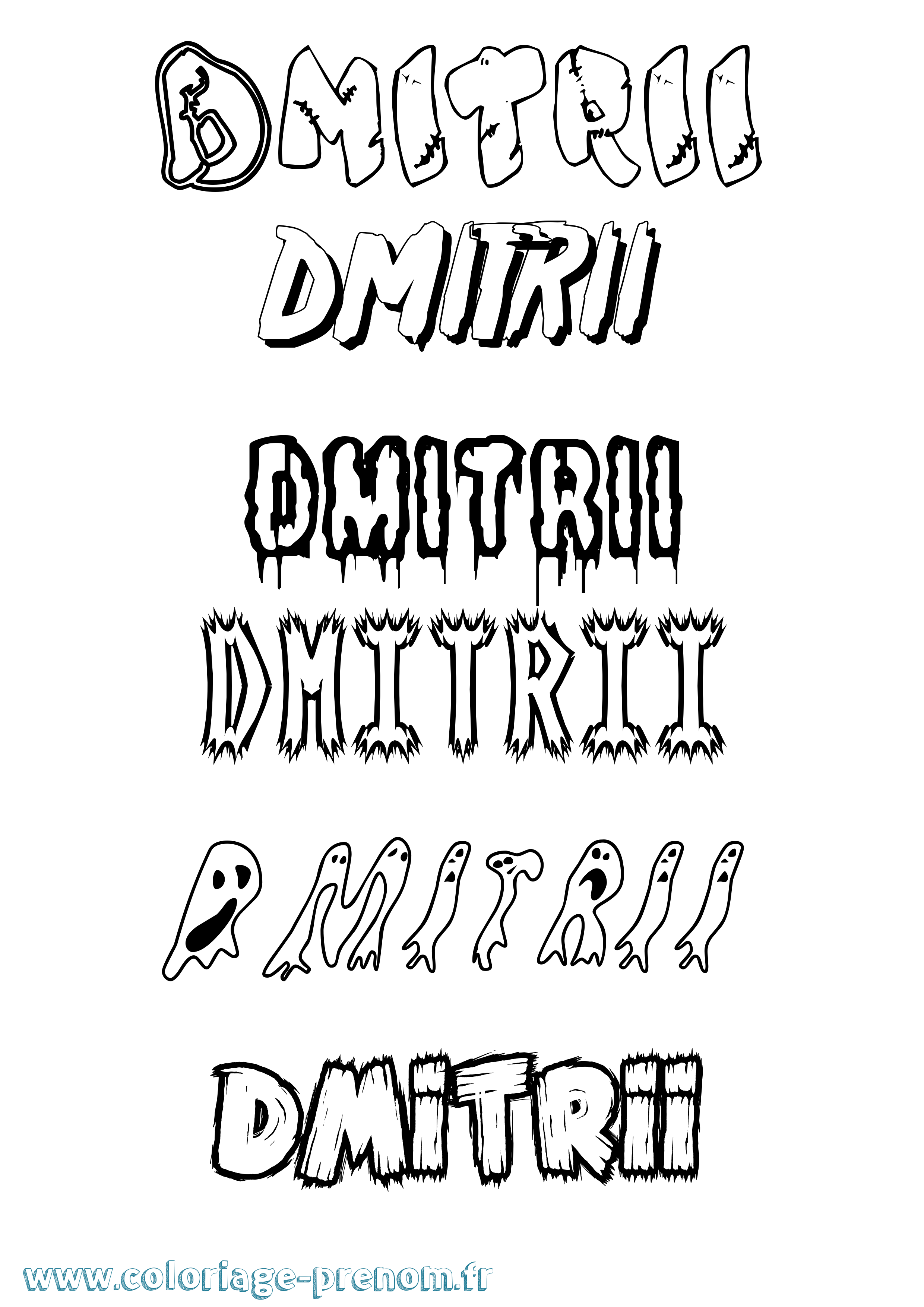Coloriage Dmitrii Frisson Coloriage prénom Dmitrii Frisson