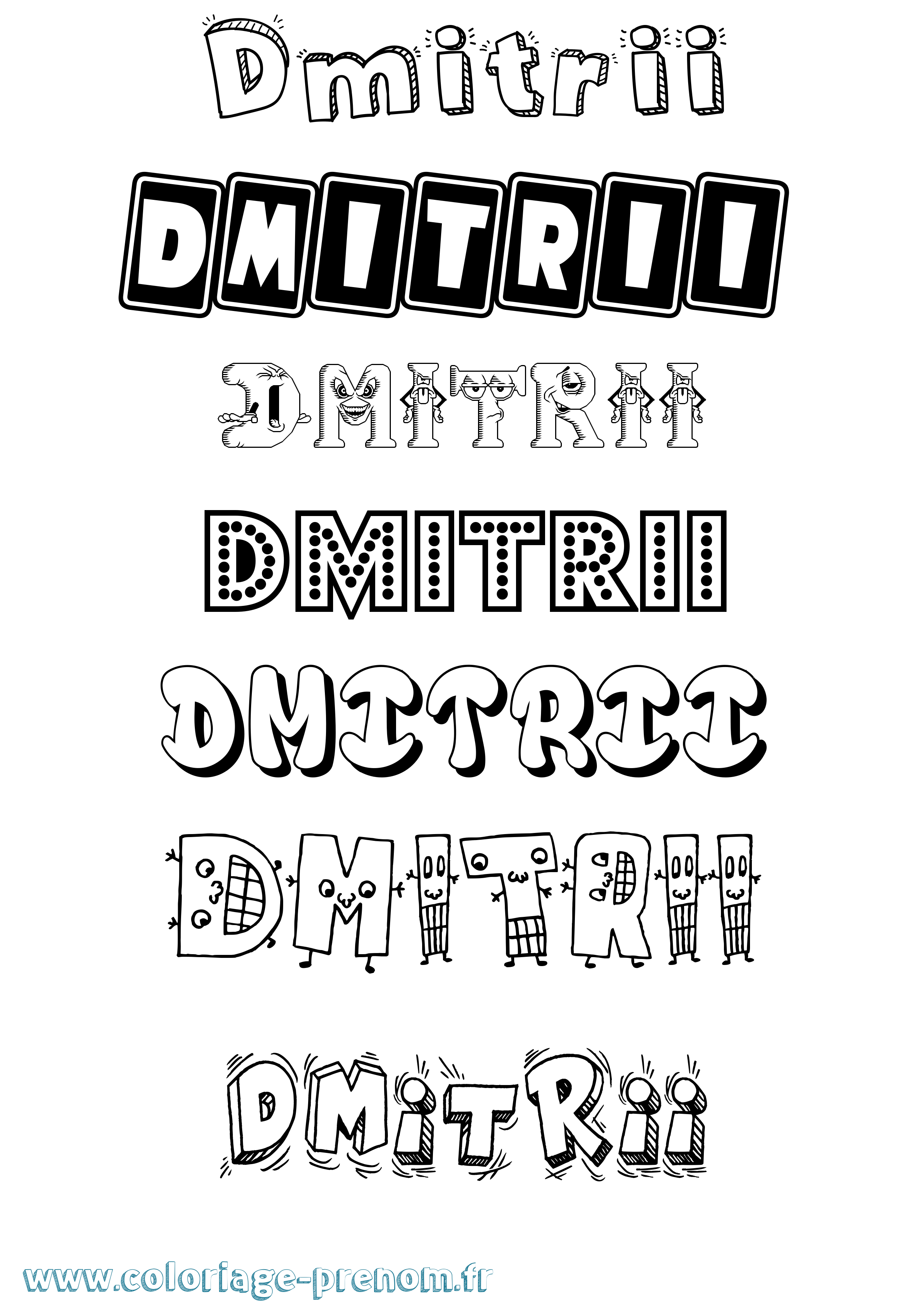 Coloriage Dmitrii Fun Coloriage prénom Dmitrii Fun