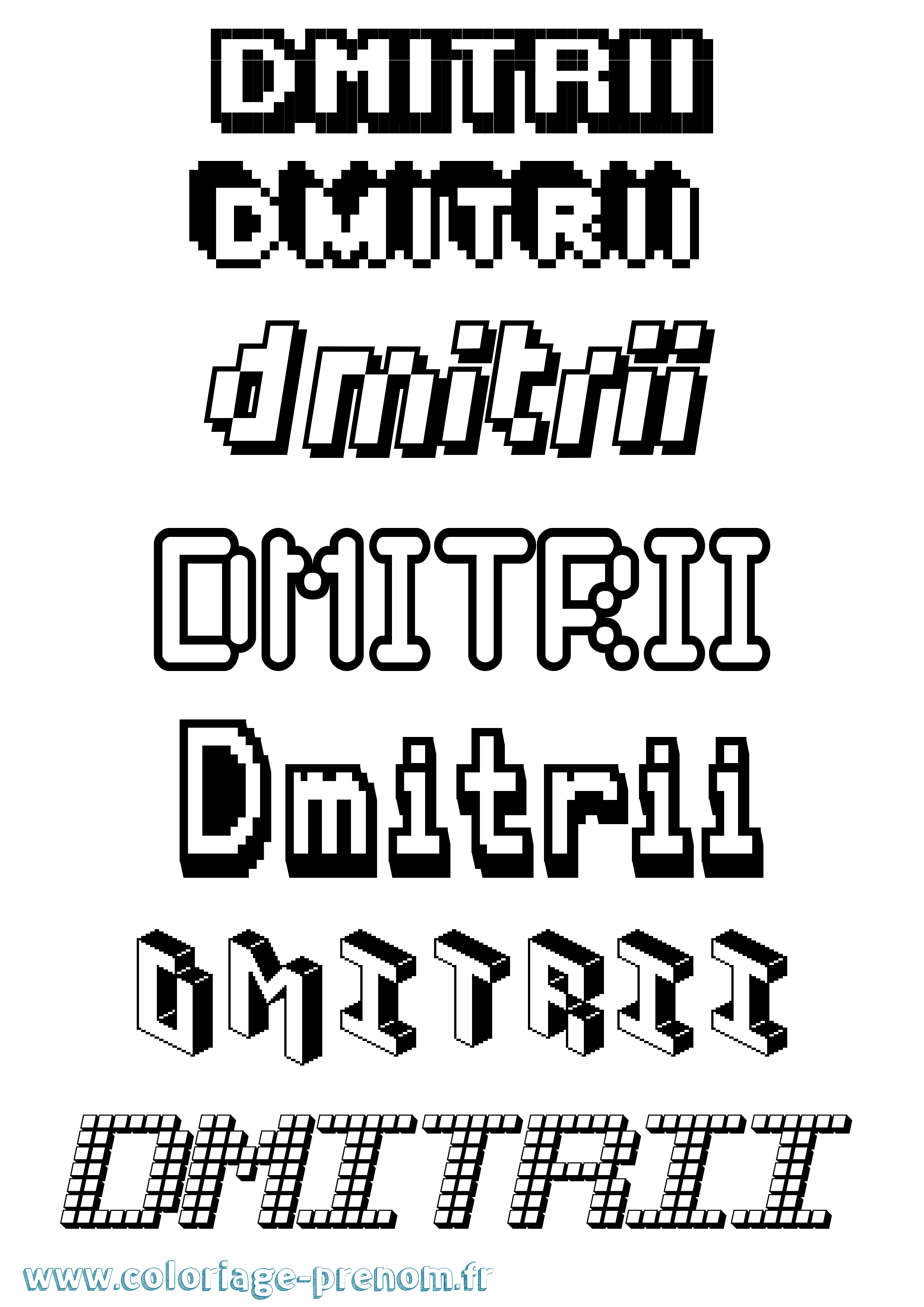Coloriage Dmitrii Pixel Coloriage prénom Dmitrii Pixel