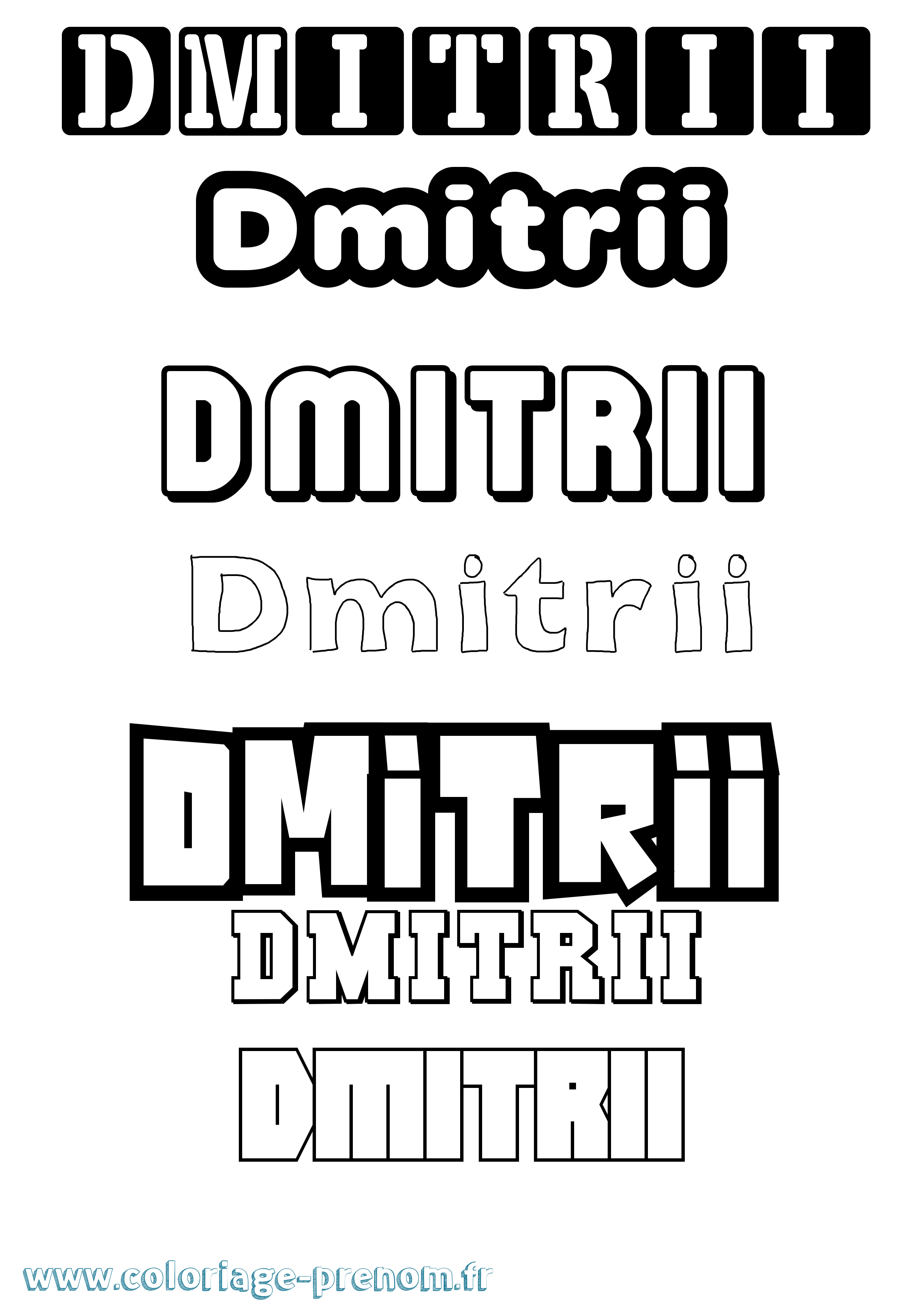 Coloriage Dmitrii Simple Coloriage prénom Dmitrii Simple