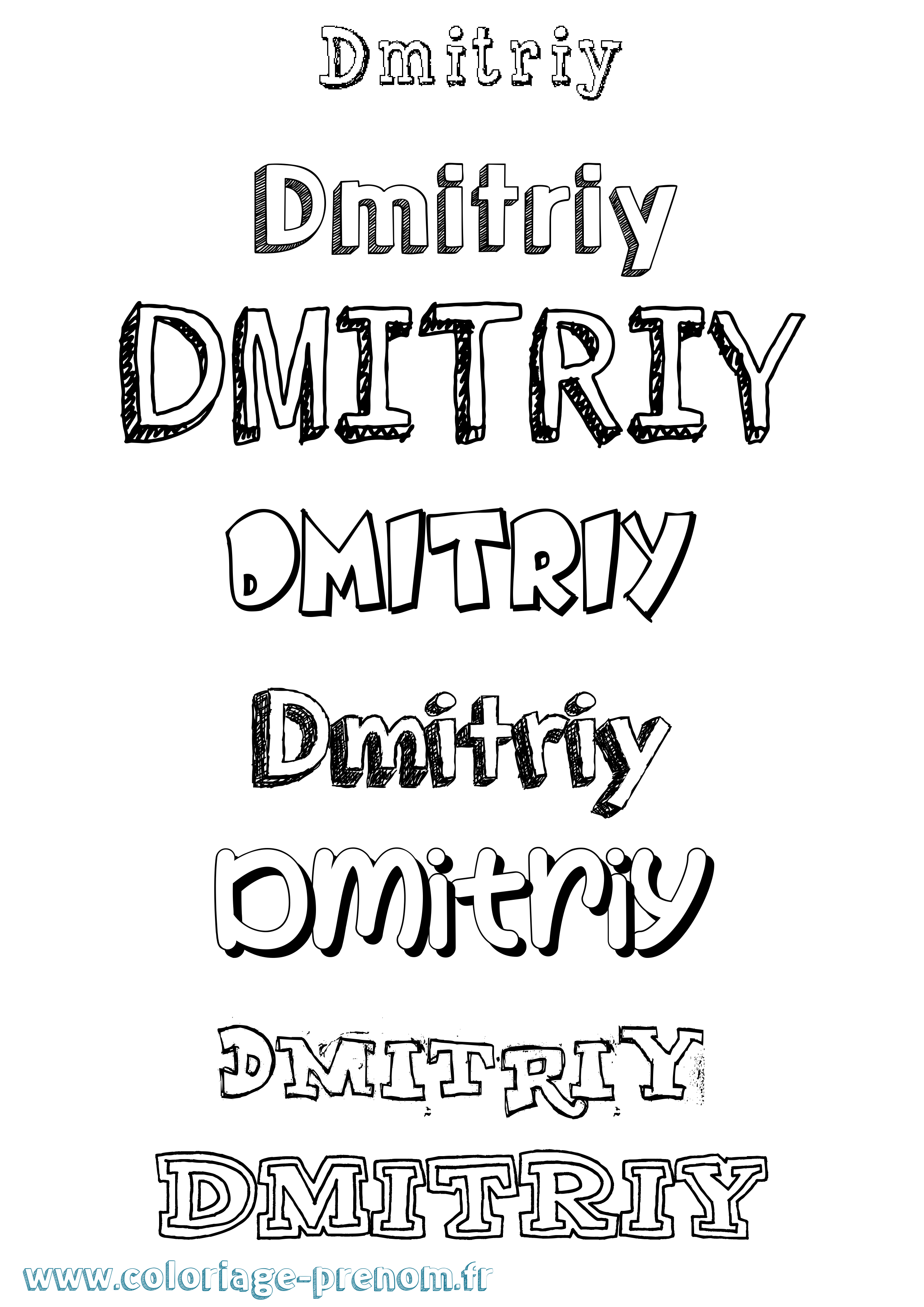 Coloriage Dmitriy Dessiné Coloriage prénom Dmitriy Dessiné