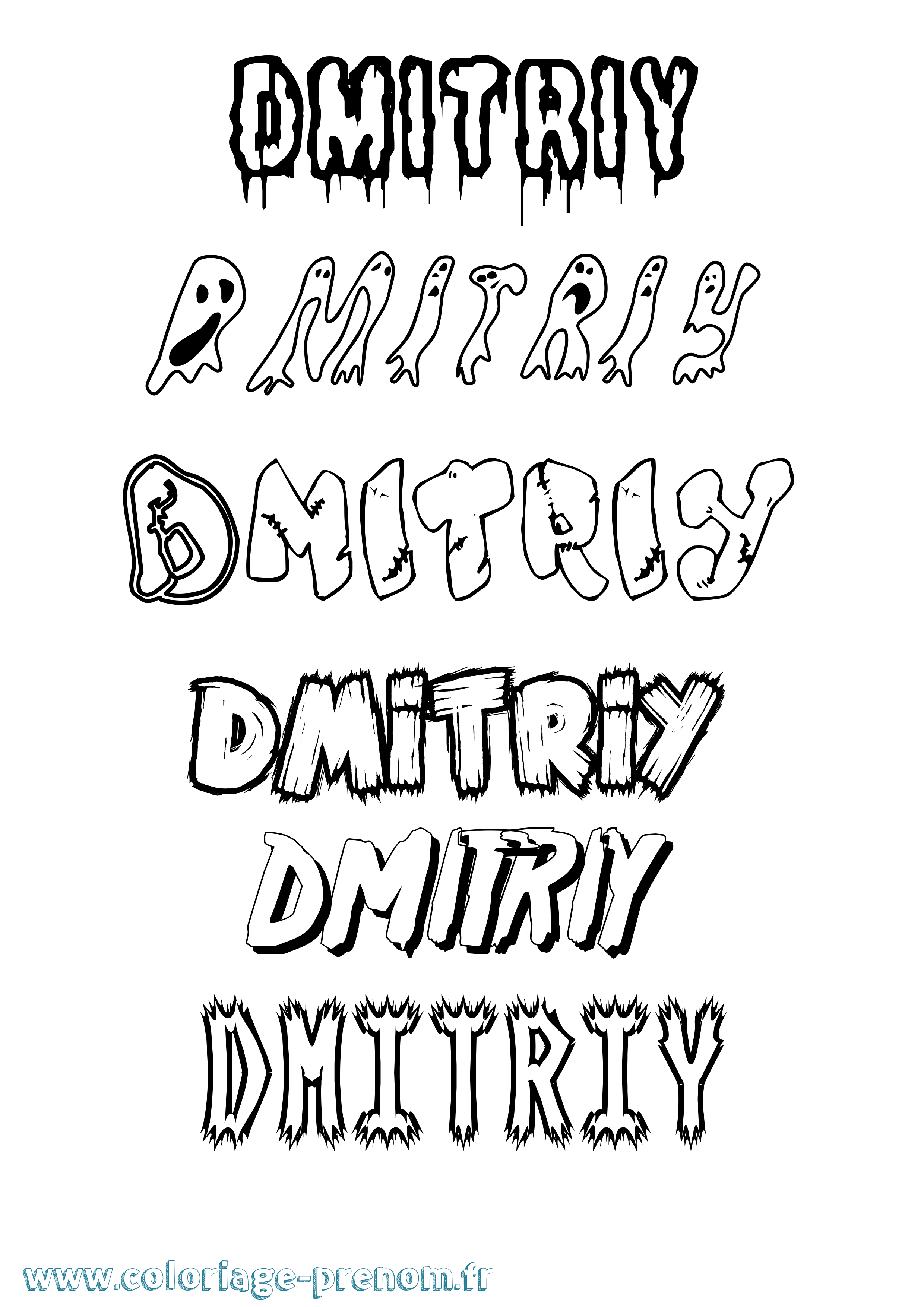 Coloriage Dmitriy Frisson Coloriage prénom Dmitriy Frisson