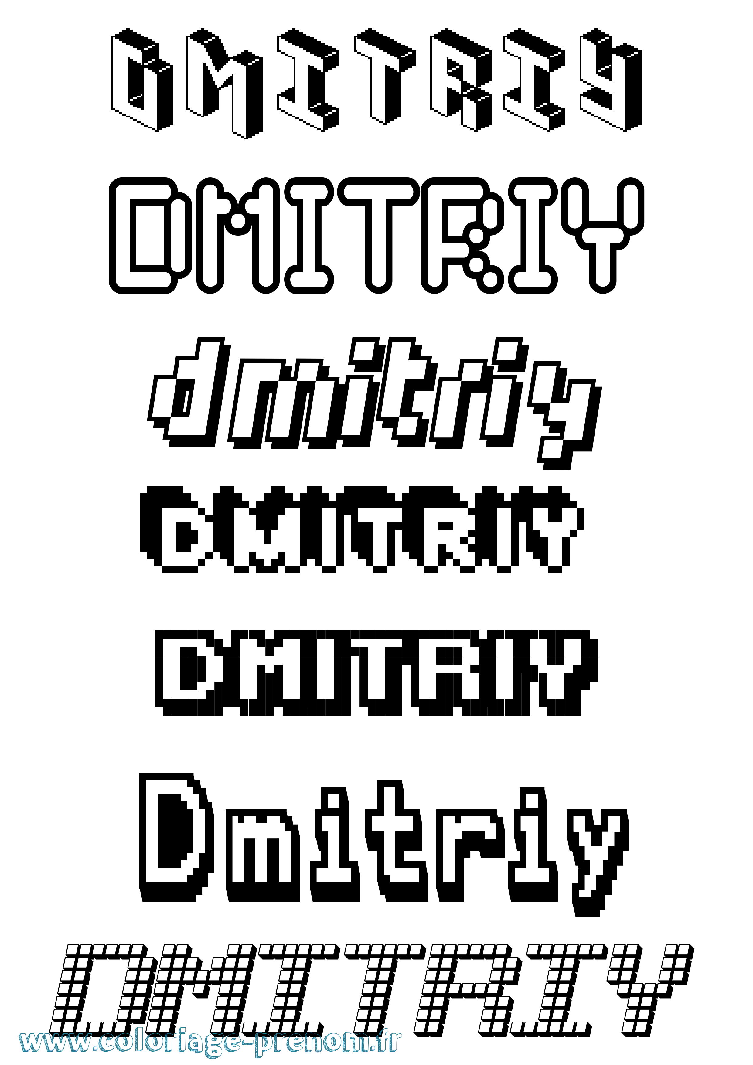 Coloriage Dmitriy Pixel Coloriage prénom Dmitriy Pixel