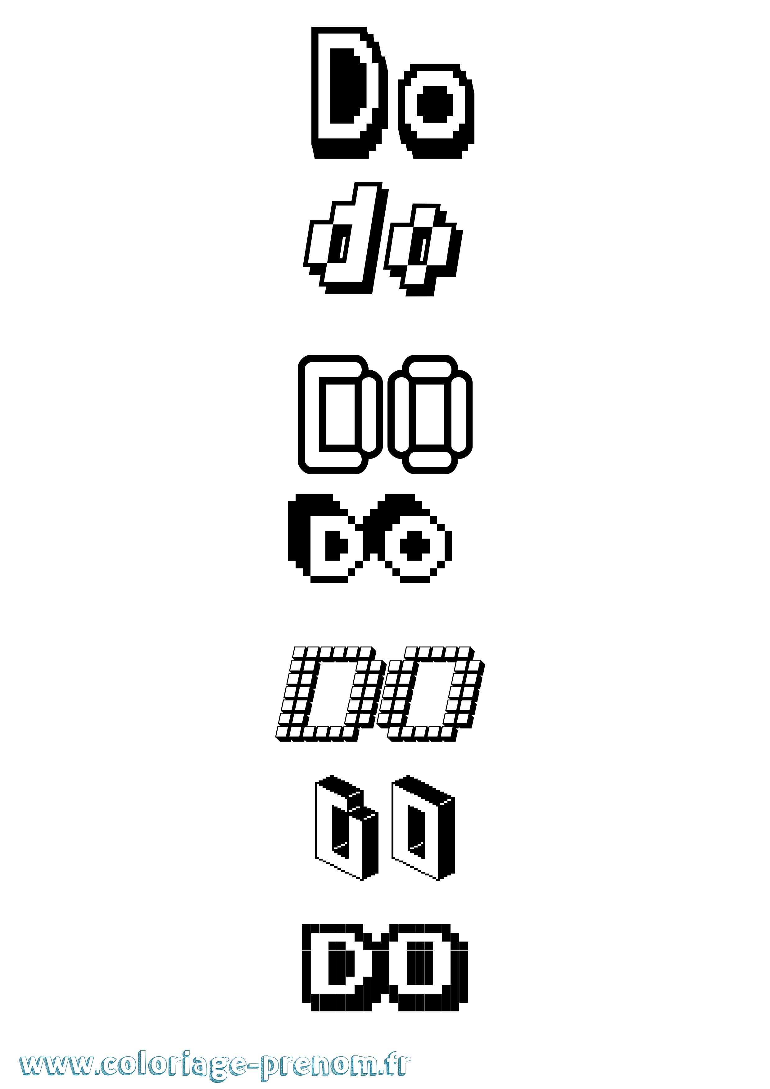 Coloriage Do Pixel Coloriage prénom Do Pixel