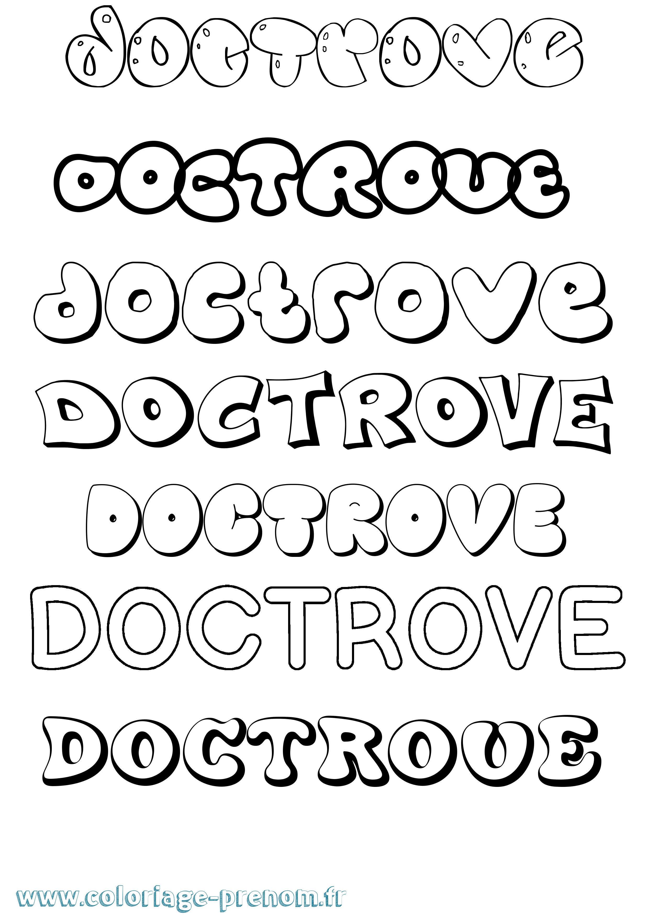 Coloriage Doctrove Bubble Coloriage prénom Doctrove Bubble