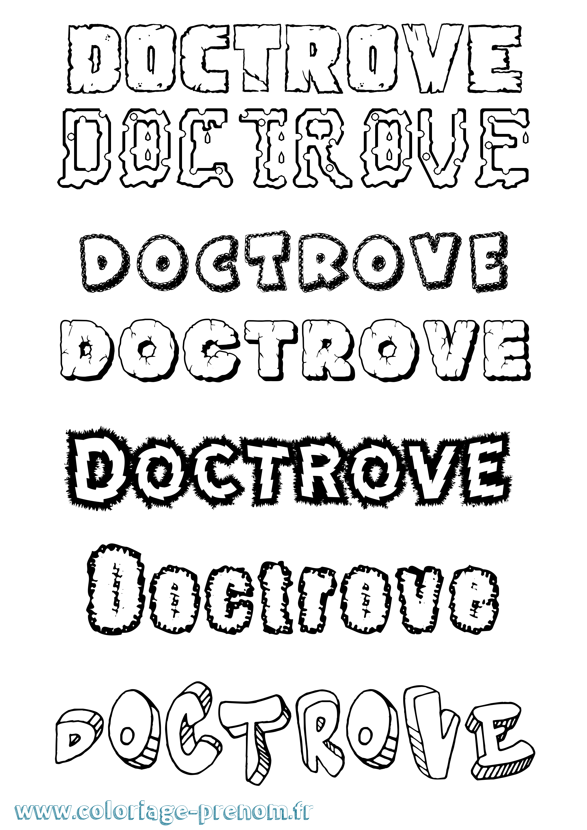 Coloriage Doctrove Destructuré Coloriage prénom Doctrove Destructuré