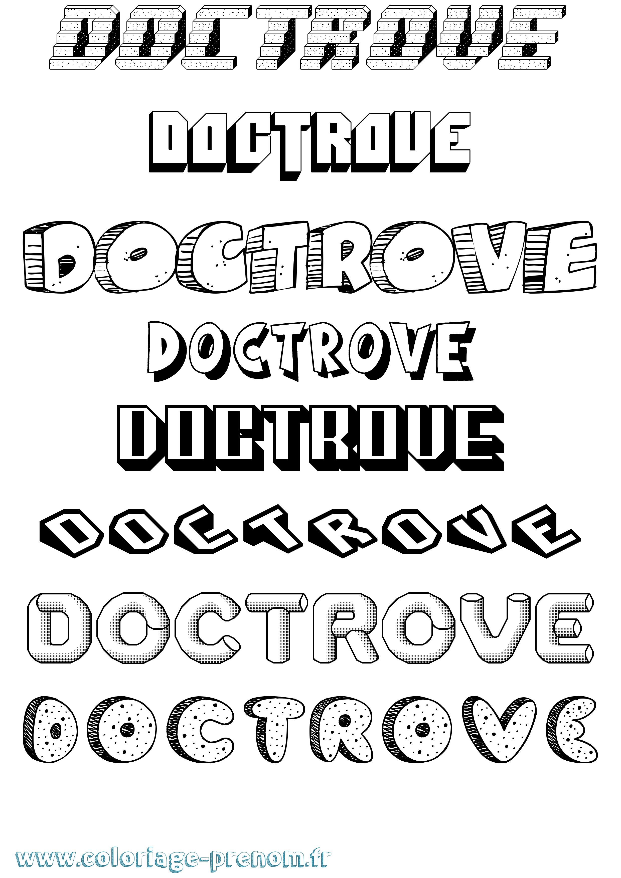 Coloriage Doctrove Effet 3D Coloriage prénom Doctrove Effet 3D