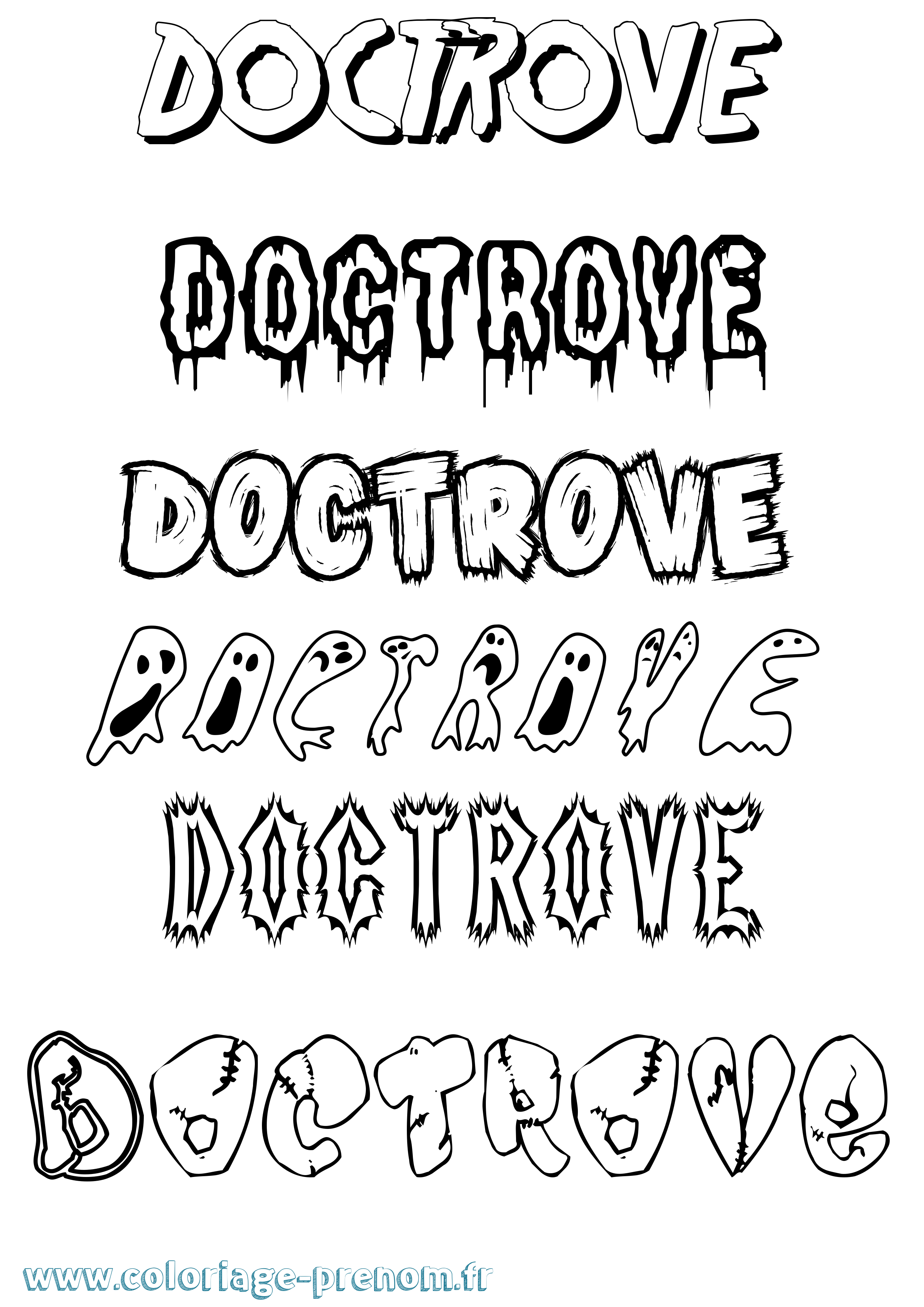 Coloriage Doctrove Frisson Coloriage prénom Doctrove Frisson