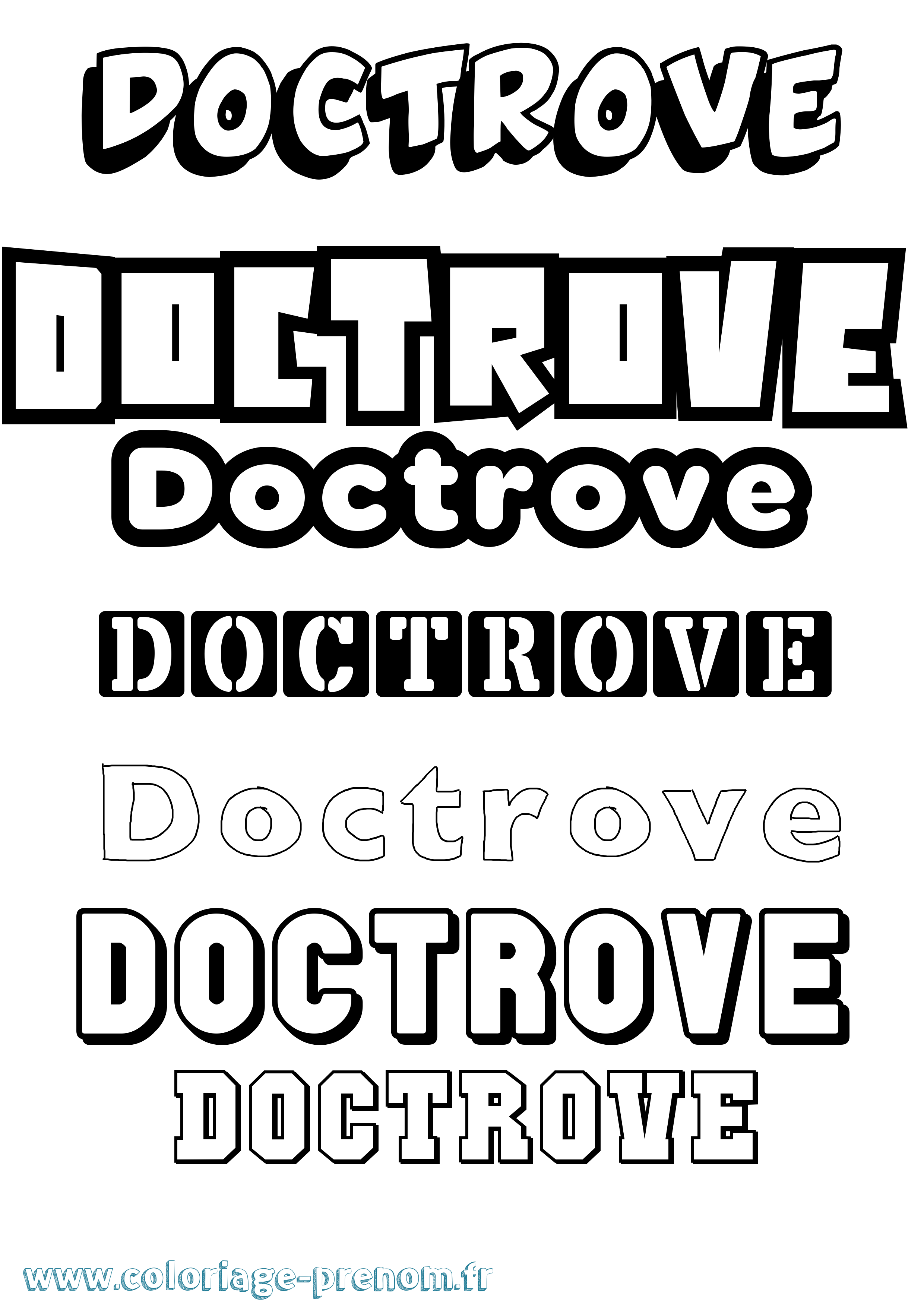 Coloriage Doctrove Simple Coloriage prénom Doctrove Simple