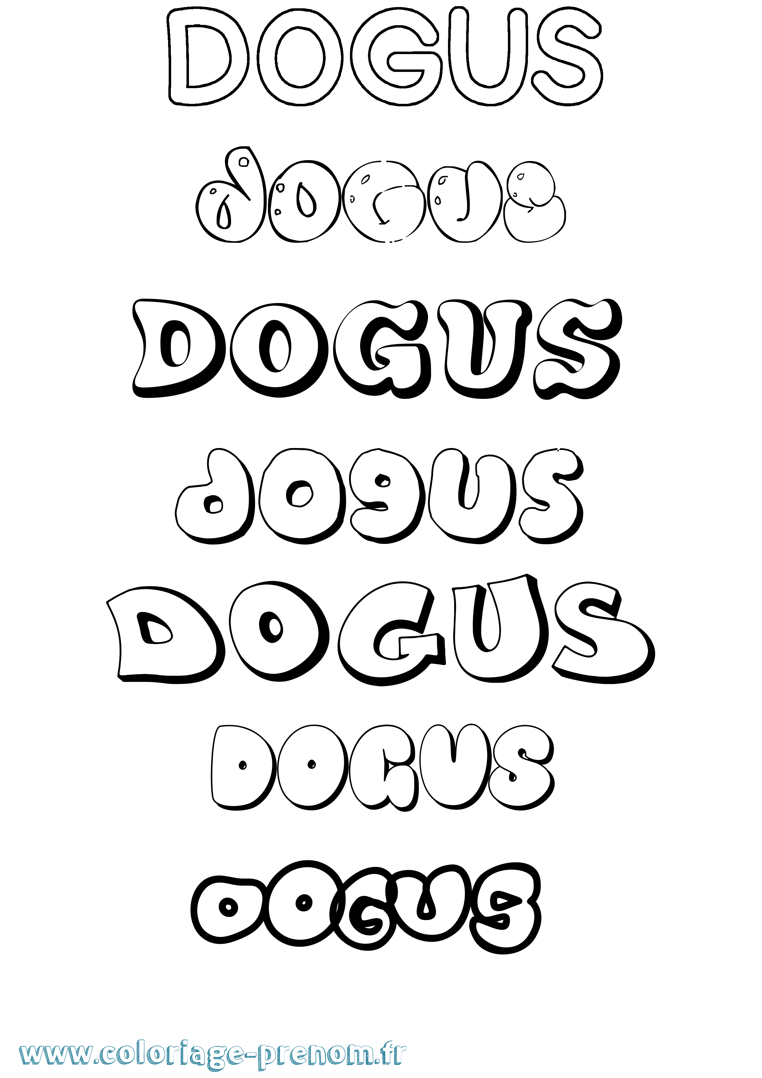 Coloriage Dogus Bubble Coloriage prénom Dogus Bubble