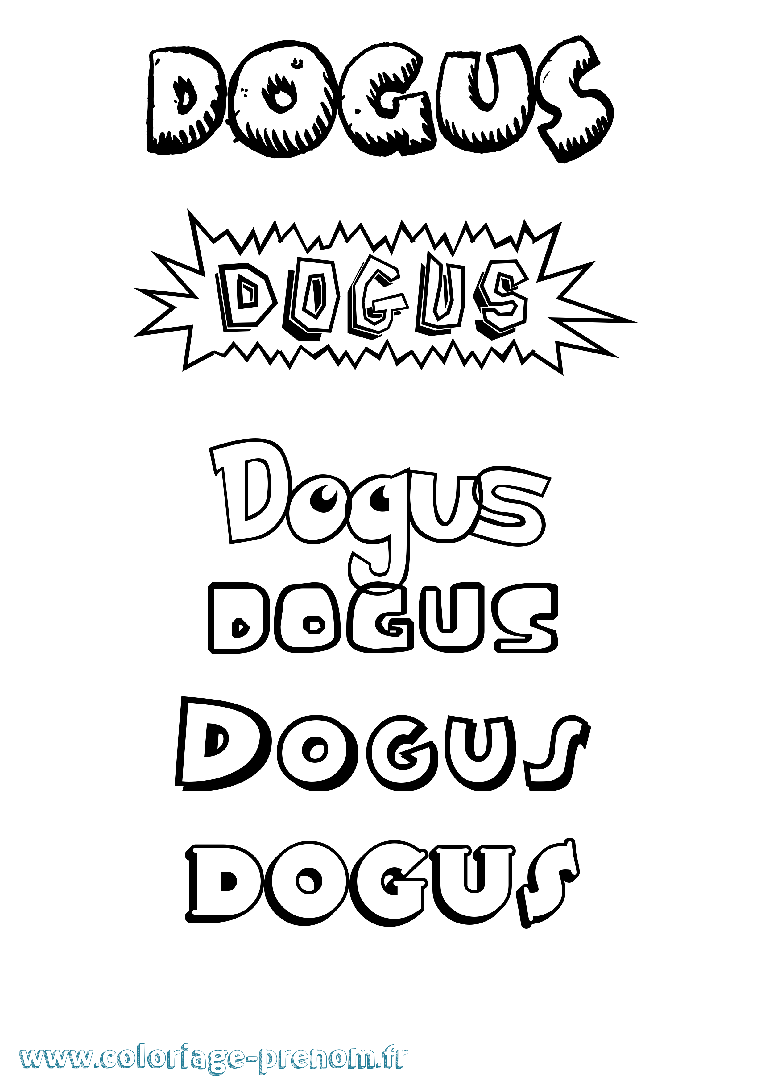 Coloriage Dogus Dessin Animé Coloriage prénom Dogus Dessin Animé
