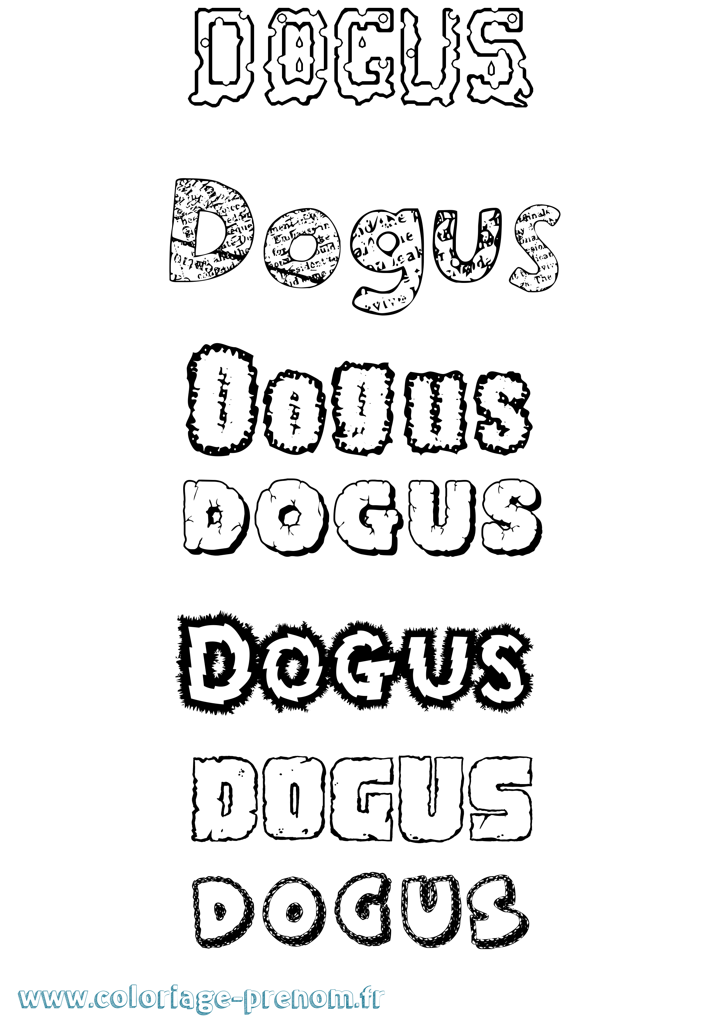 Coloriage Dogus Destructuré Coloriage prénom Dogus Destructuré