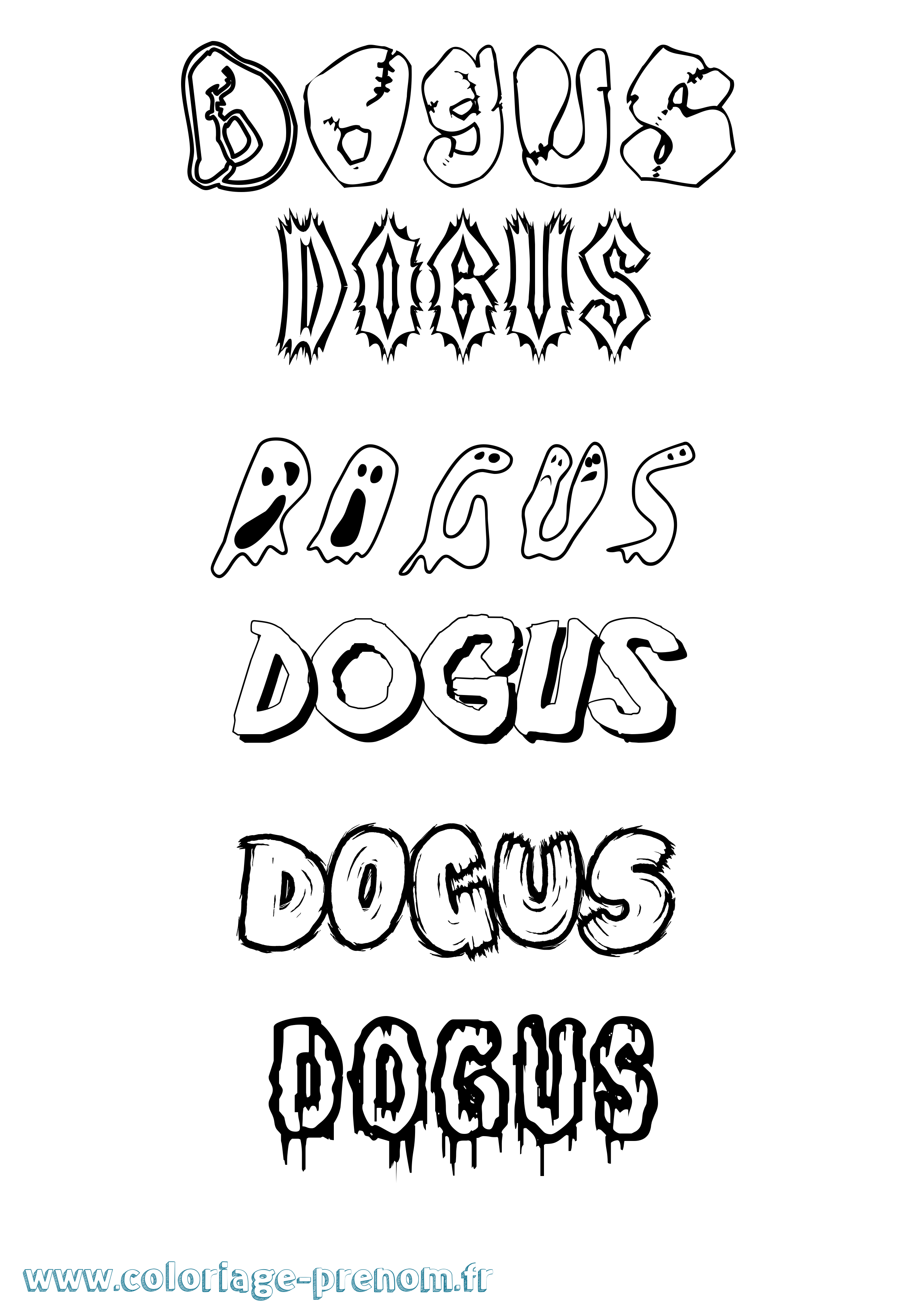 Coloriage Dogus Frisson Coloriage prénom Dogus Frisson