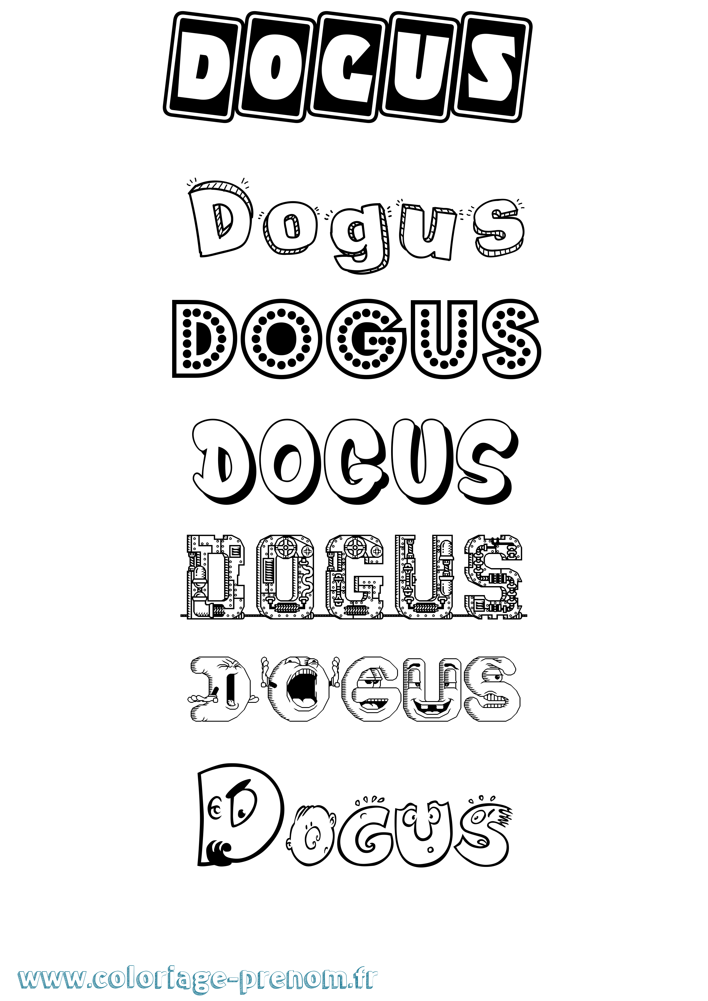 Coloriage Dogus Fun Coloriage prénom Dogus Fun