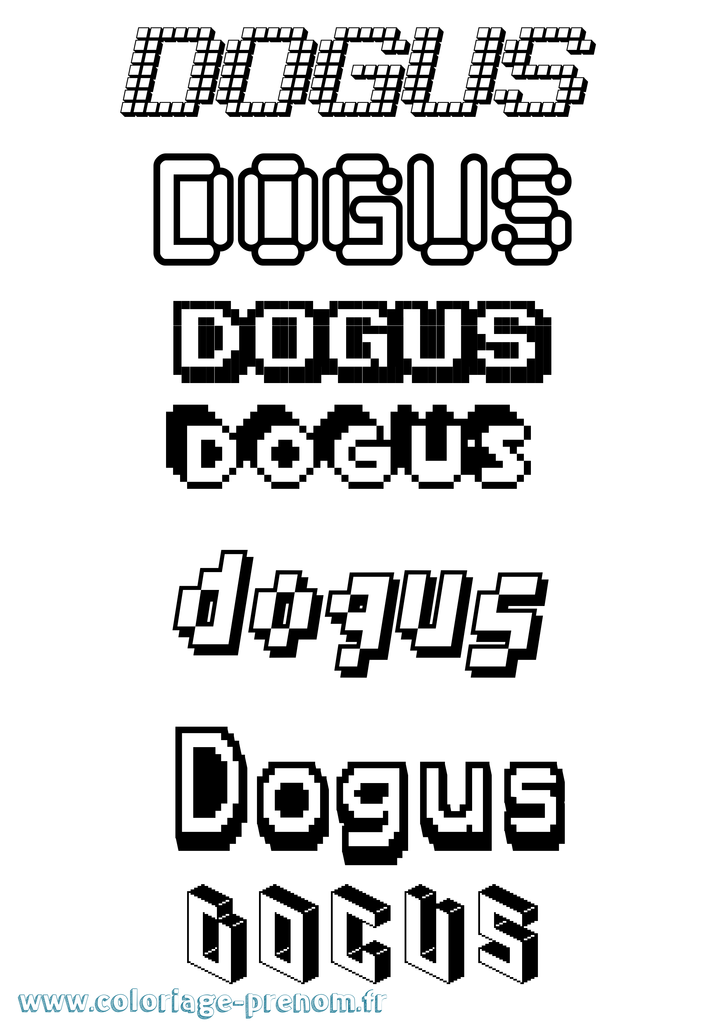 Coloriage Dogus Pixel Coloriage prénom Dogus Pixel