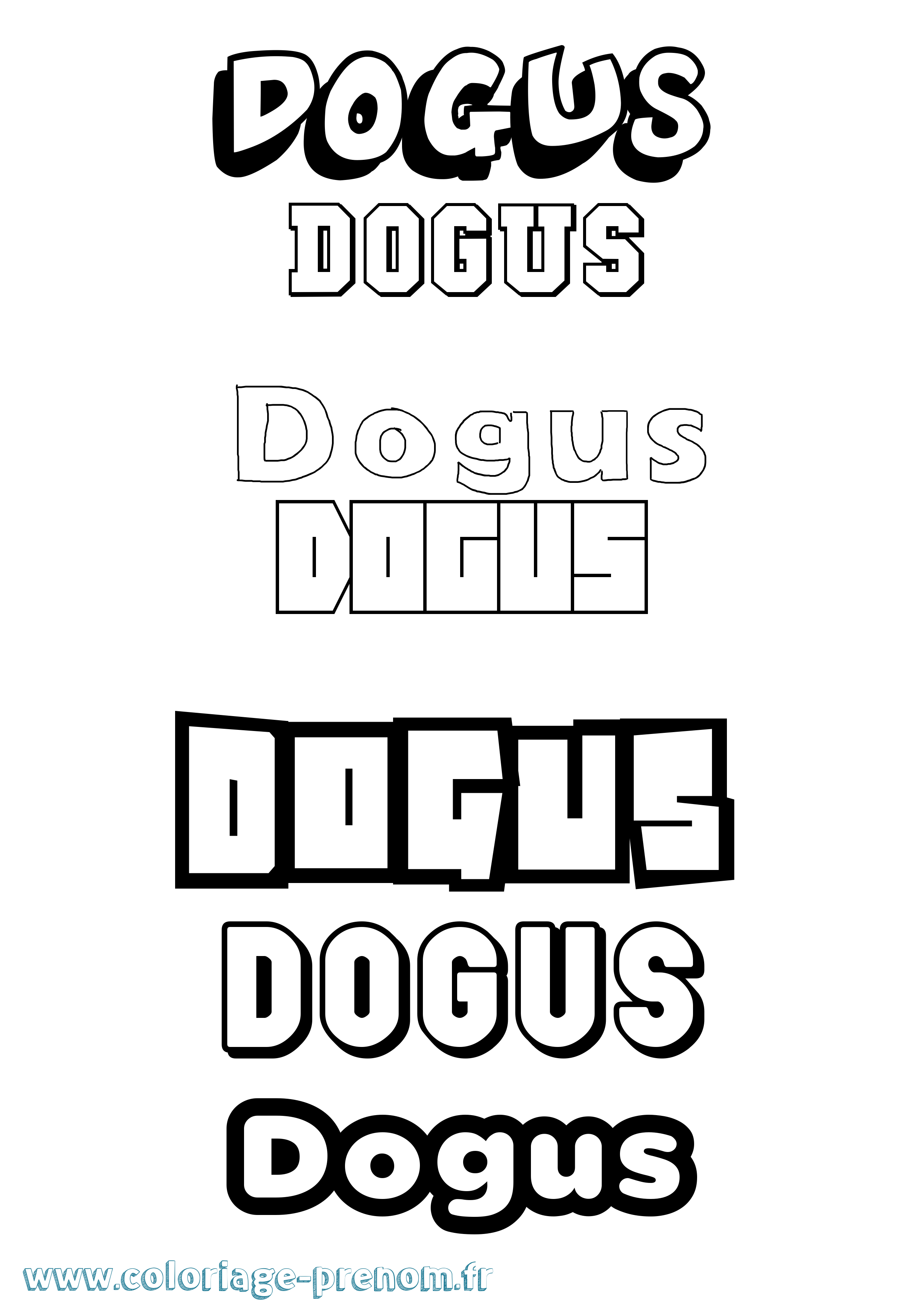 Coloriage Dogus Simple Coloriage prénom Dogus Simple