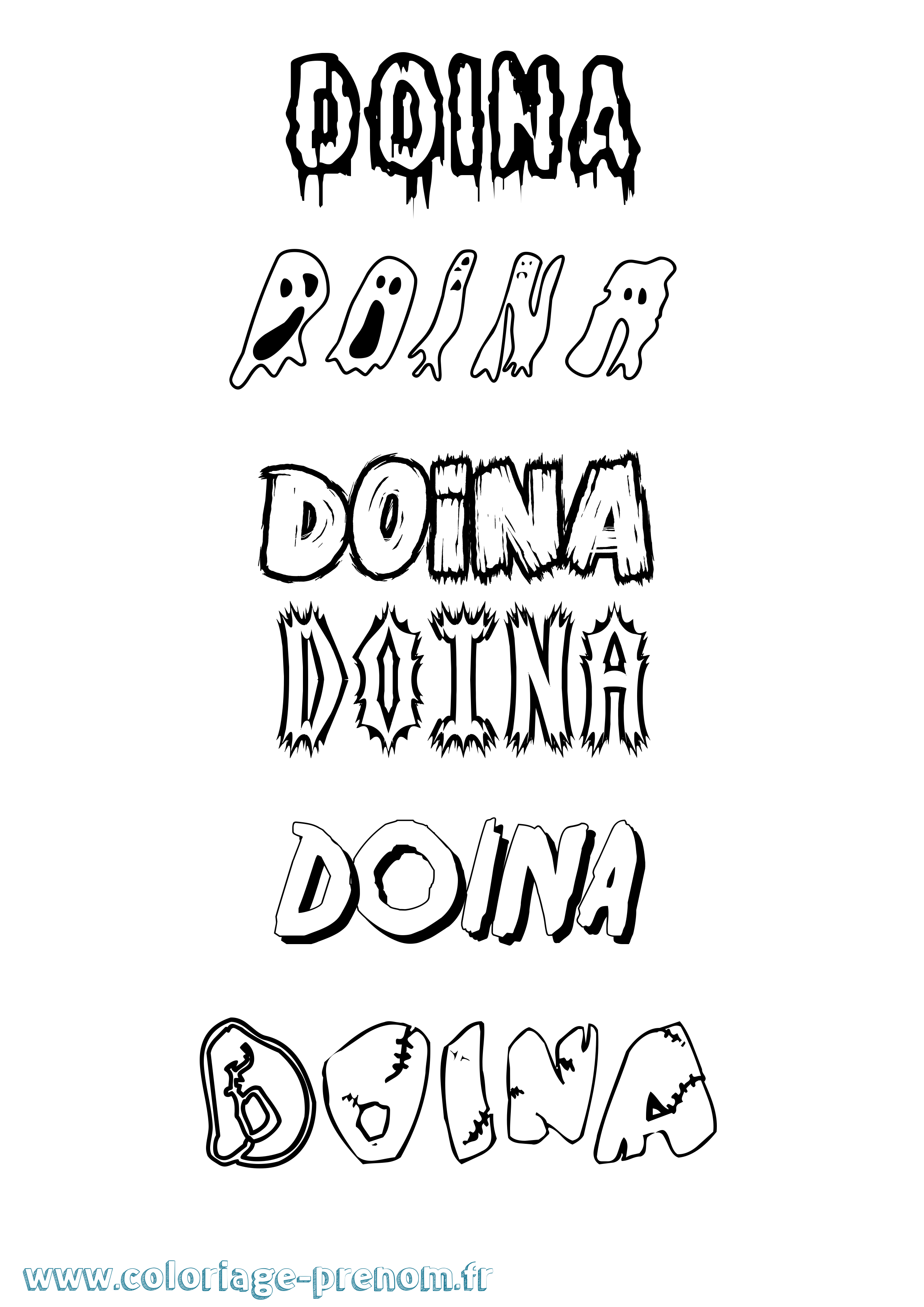 Coloriage Doina Frisson Coloriage prénom Doina Frisson