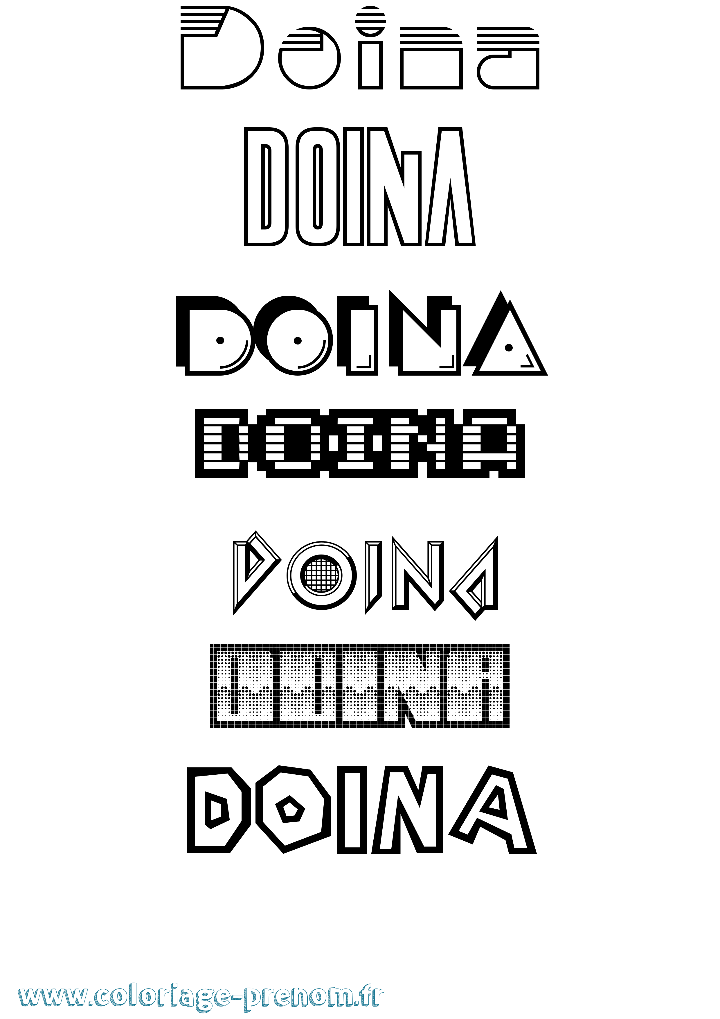 Coloriage Doina Jeux Vidéos Coloriage prénom Doina Jeux Vidéos