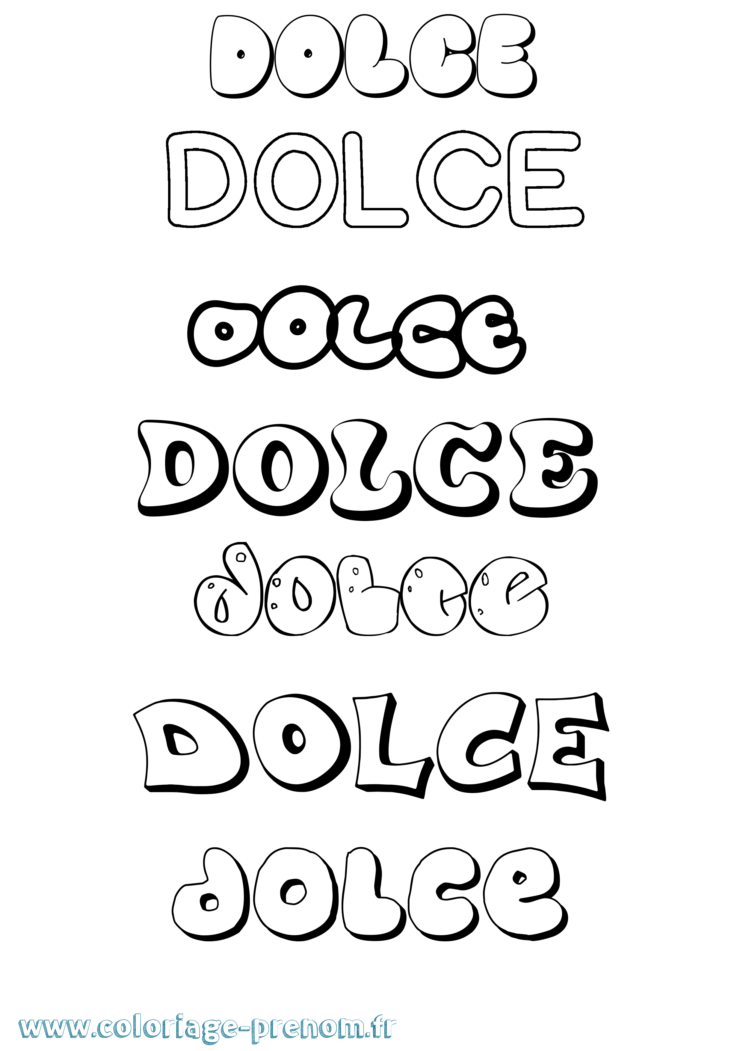 Coloriage Dolce Bubble Coloriage prénom Dolce Bubble