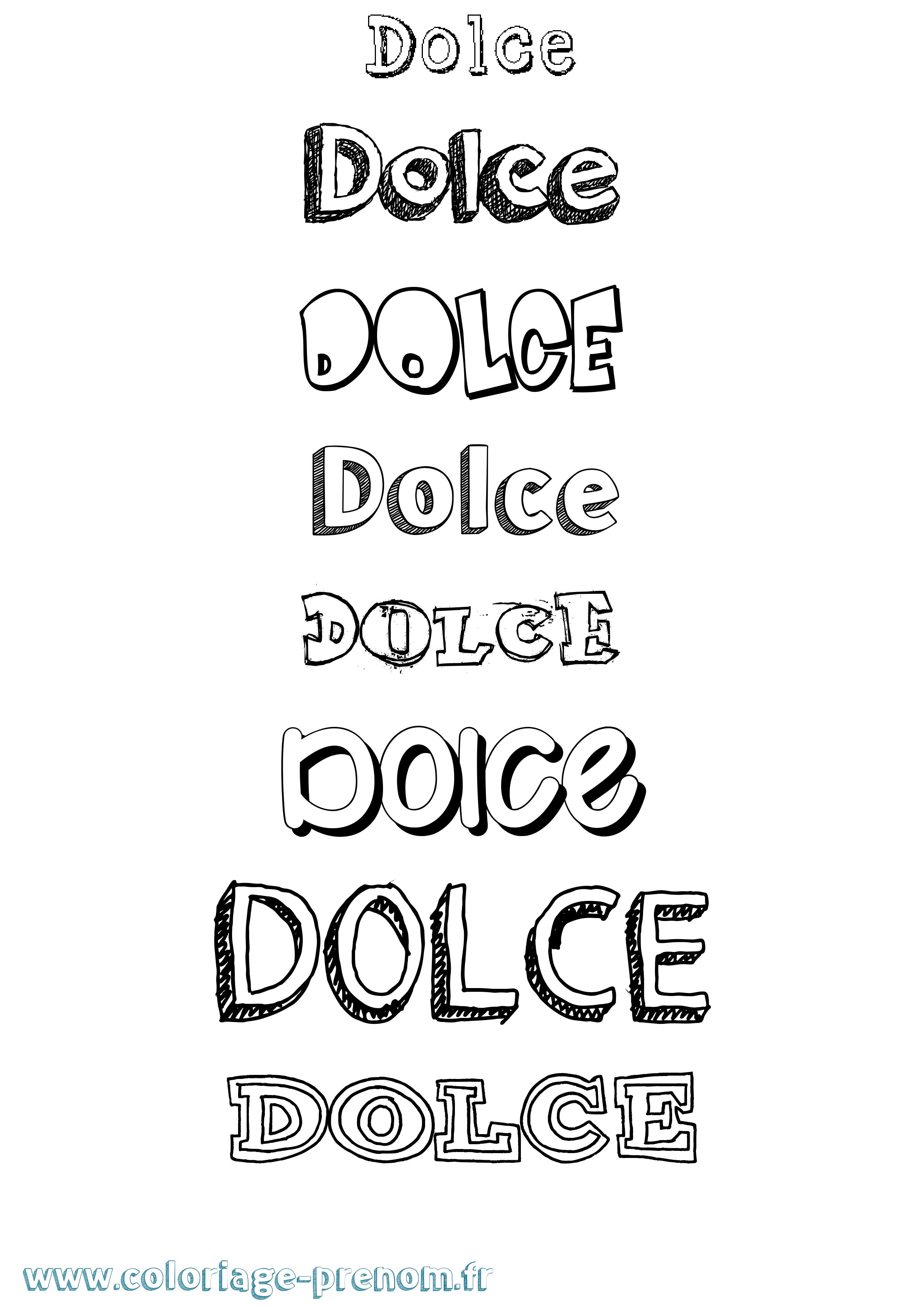 Coloriage Dolce Dessiné Coloriage prénom Dolce Dessiné