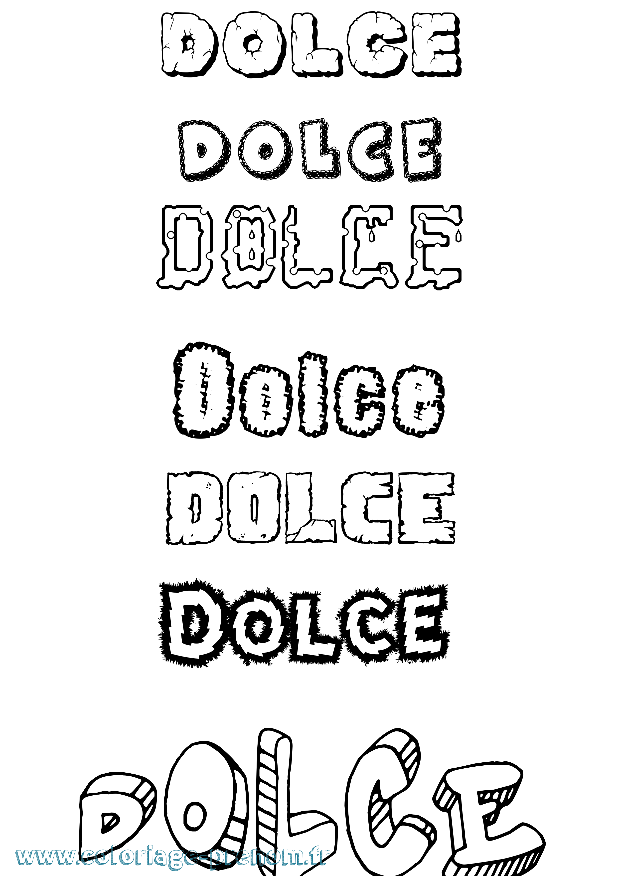 Coloriage Dolce Destructuré Coloriage prénom Dolce Destructuré