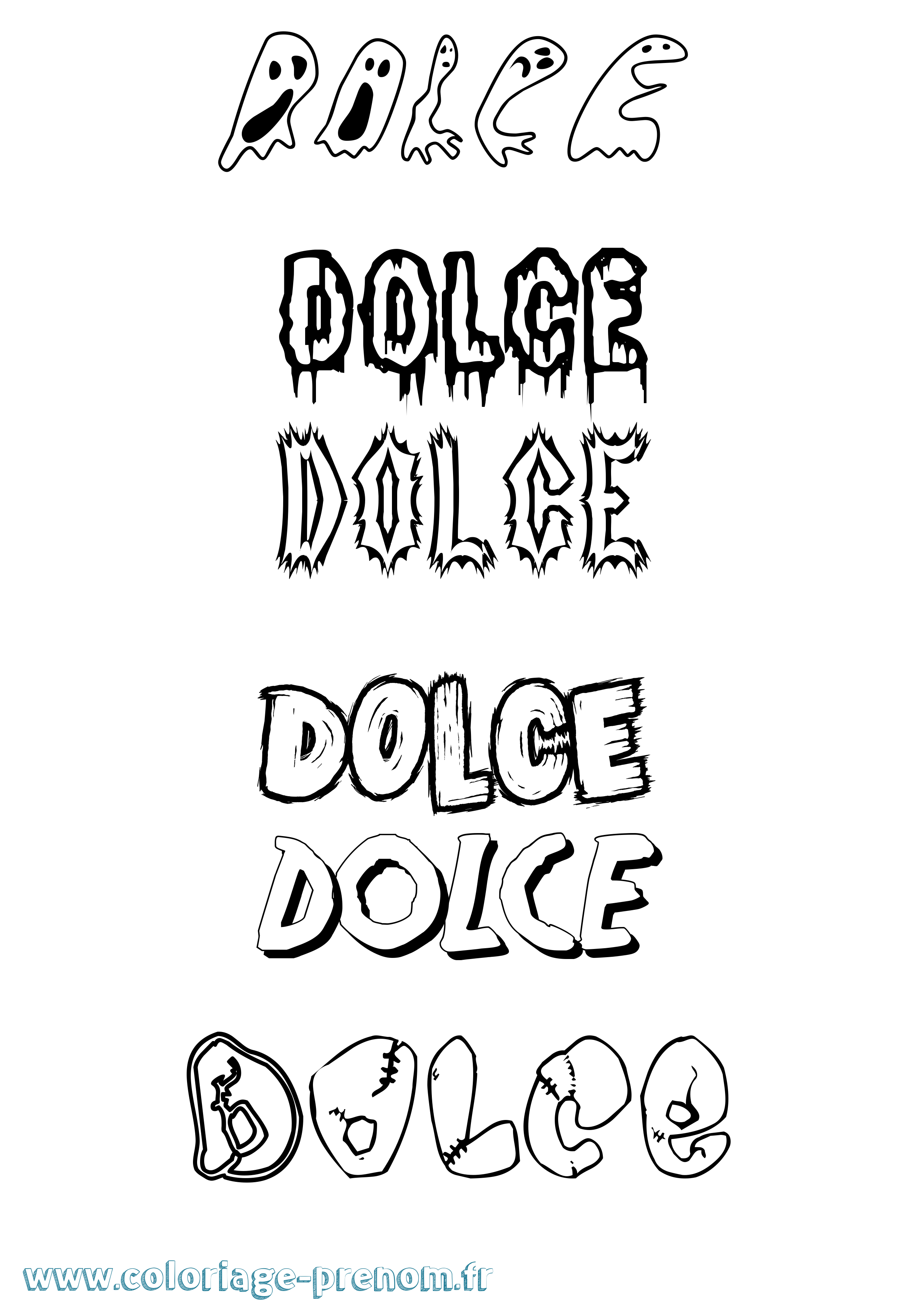 Coloriage Dolce Frisson Coloriage prénom Dolce Frisson