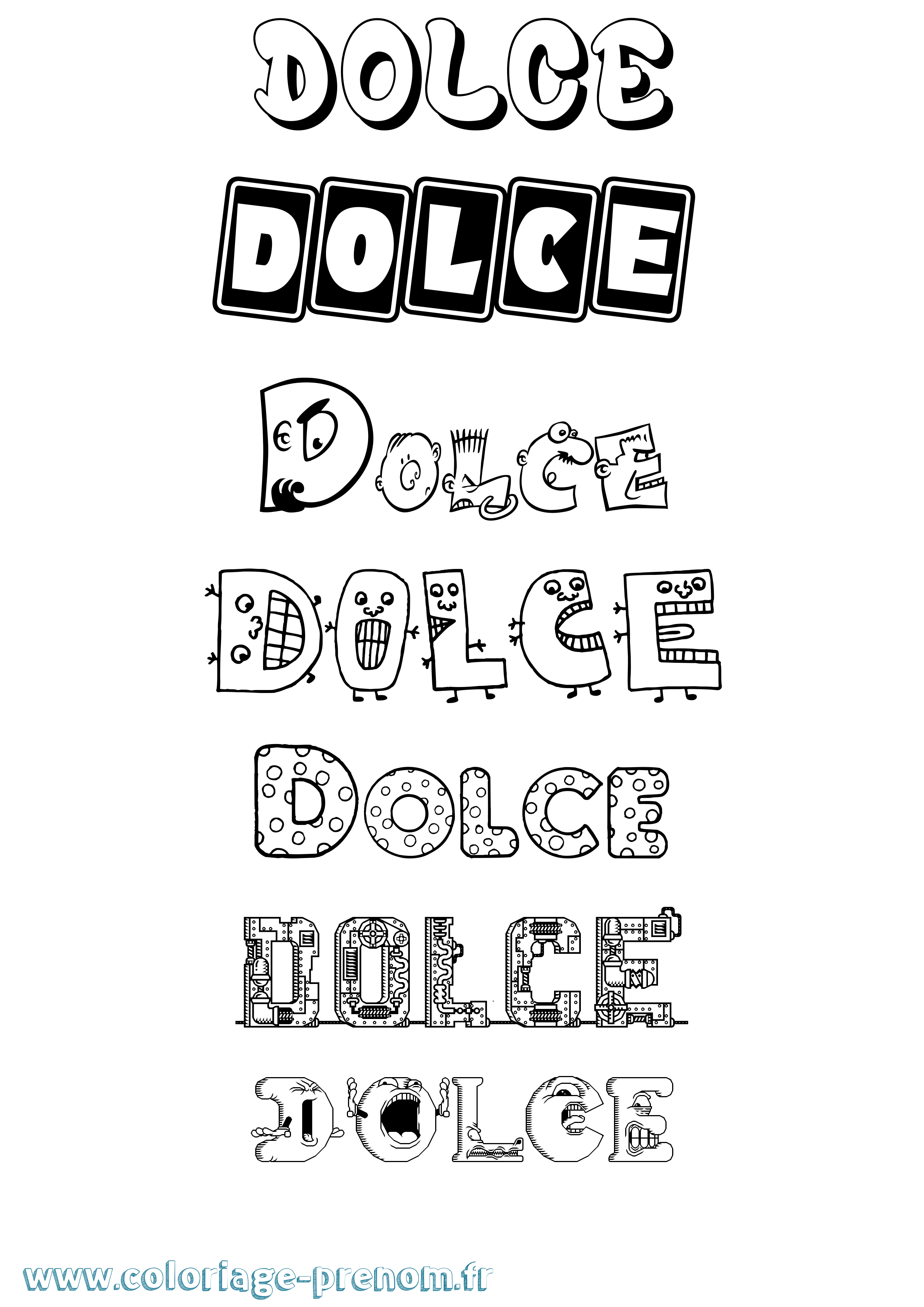 Coloriage Dolce Fun Coloriage prénom Dolce Fun