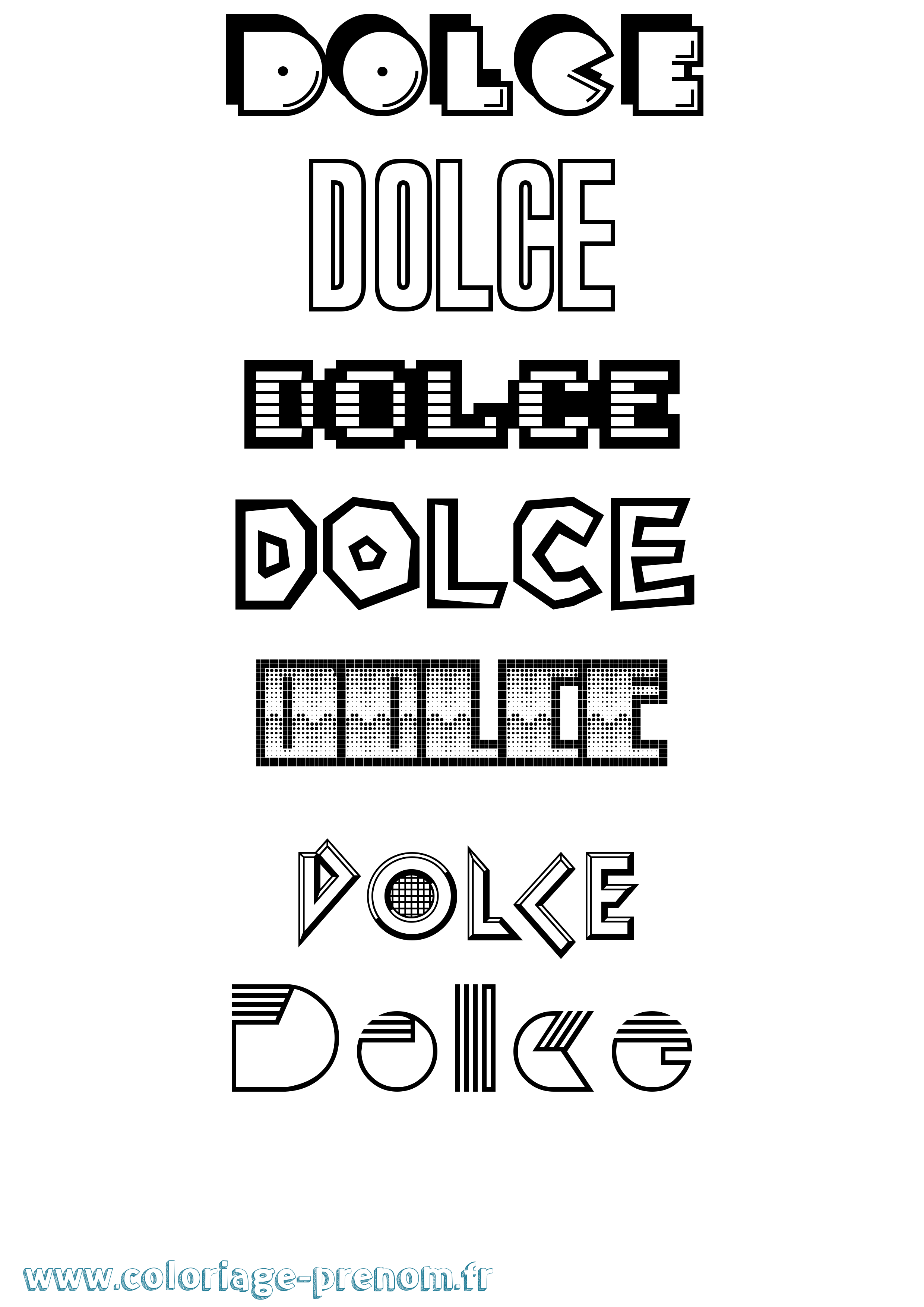 Coloriage Dolce Jeux Vidéos Coloriage prénom Dolce Jeux Vidéos
