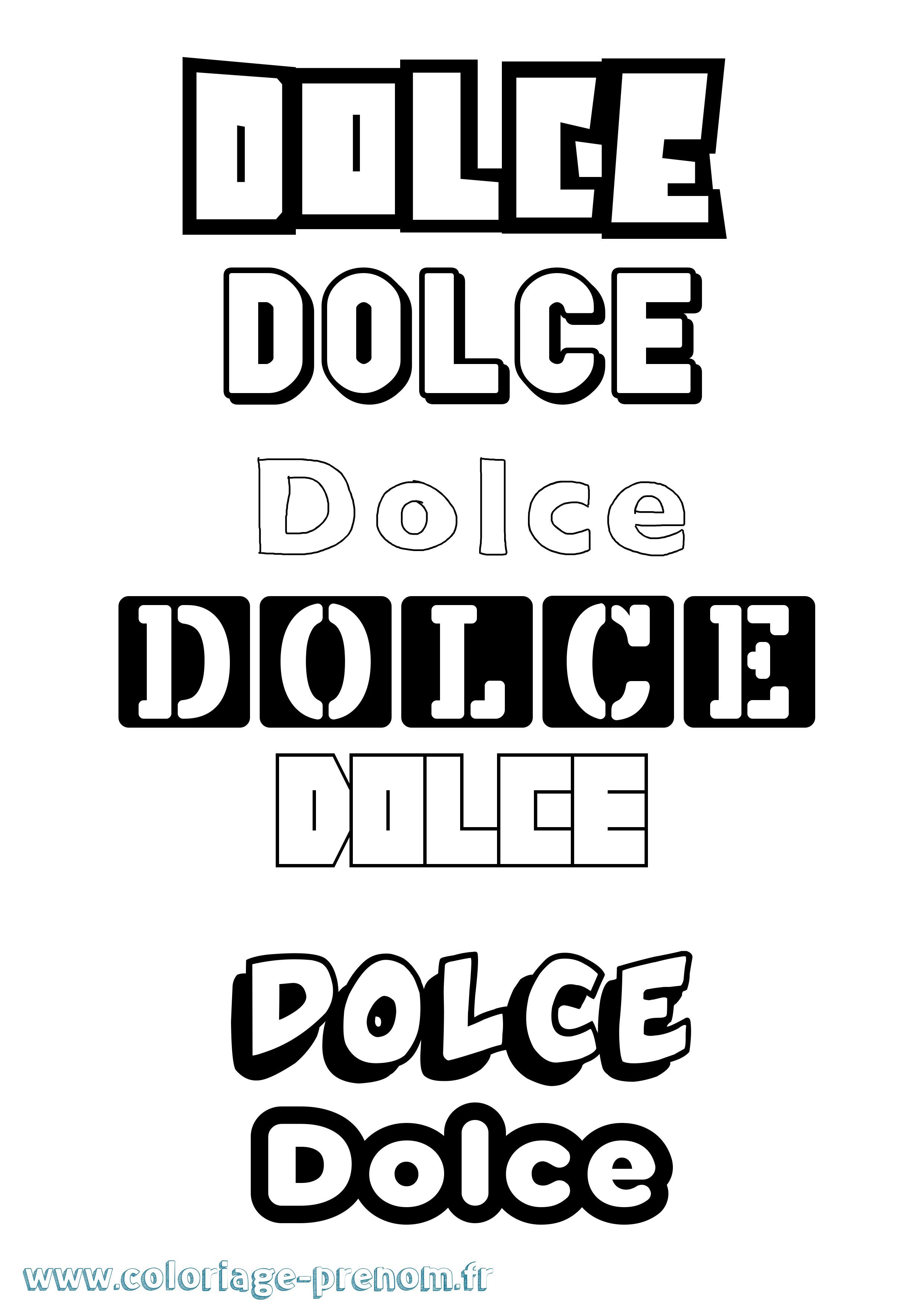 Coloriage Dolce Simple Coloriage prénom Dolce Simple
