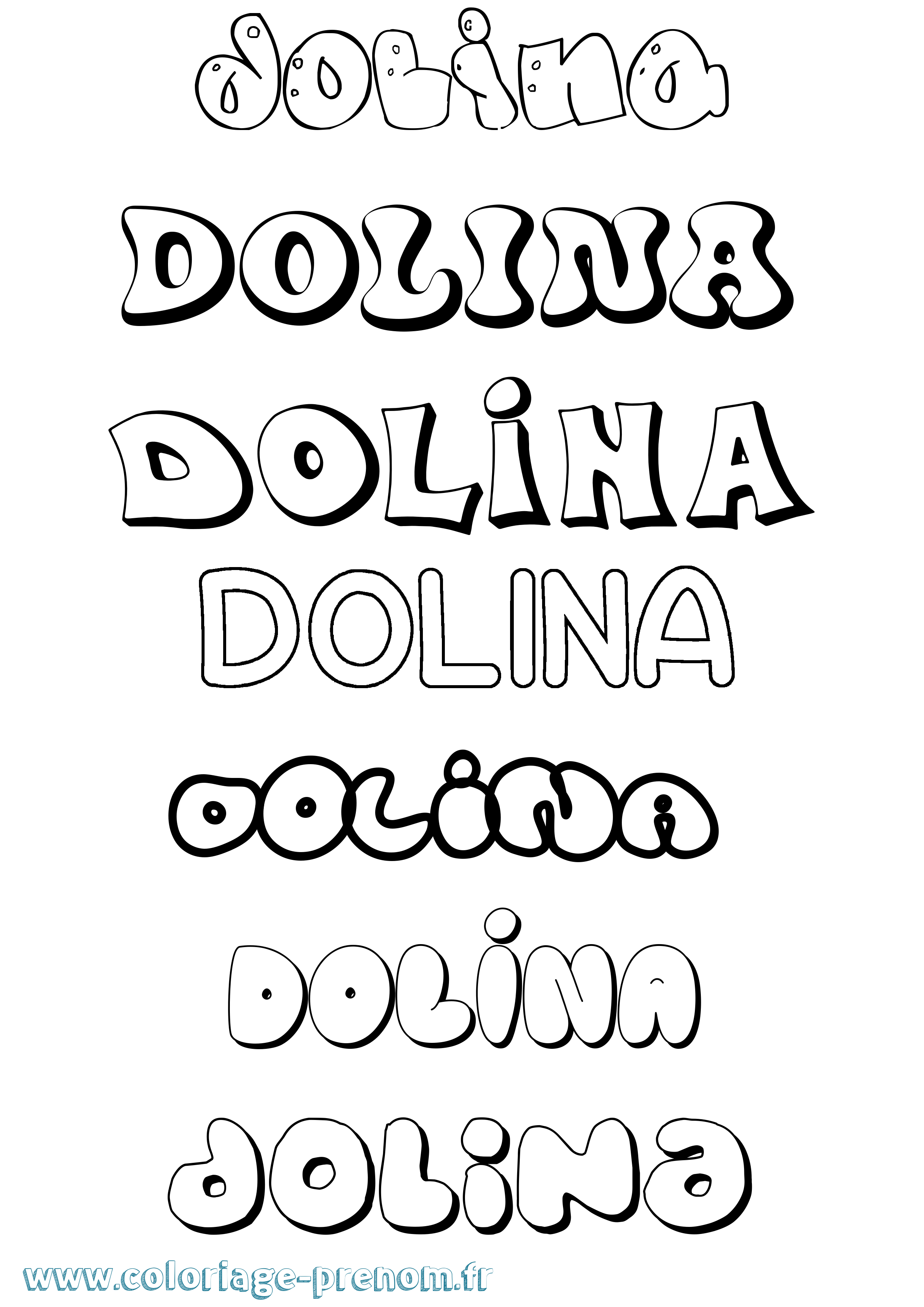 Coloriage Dolina Bubble Coloriage prénom Dolina Bubble