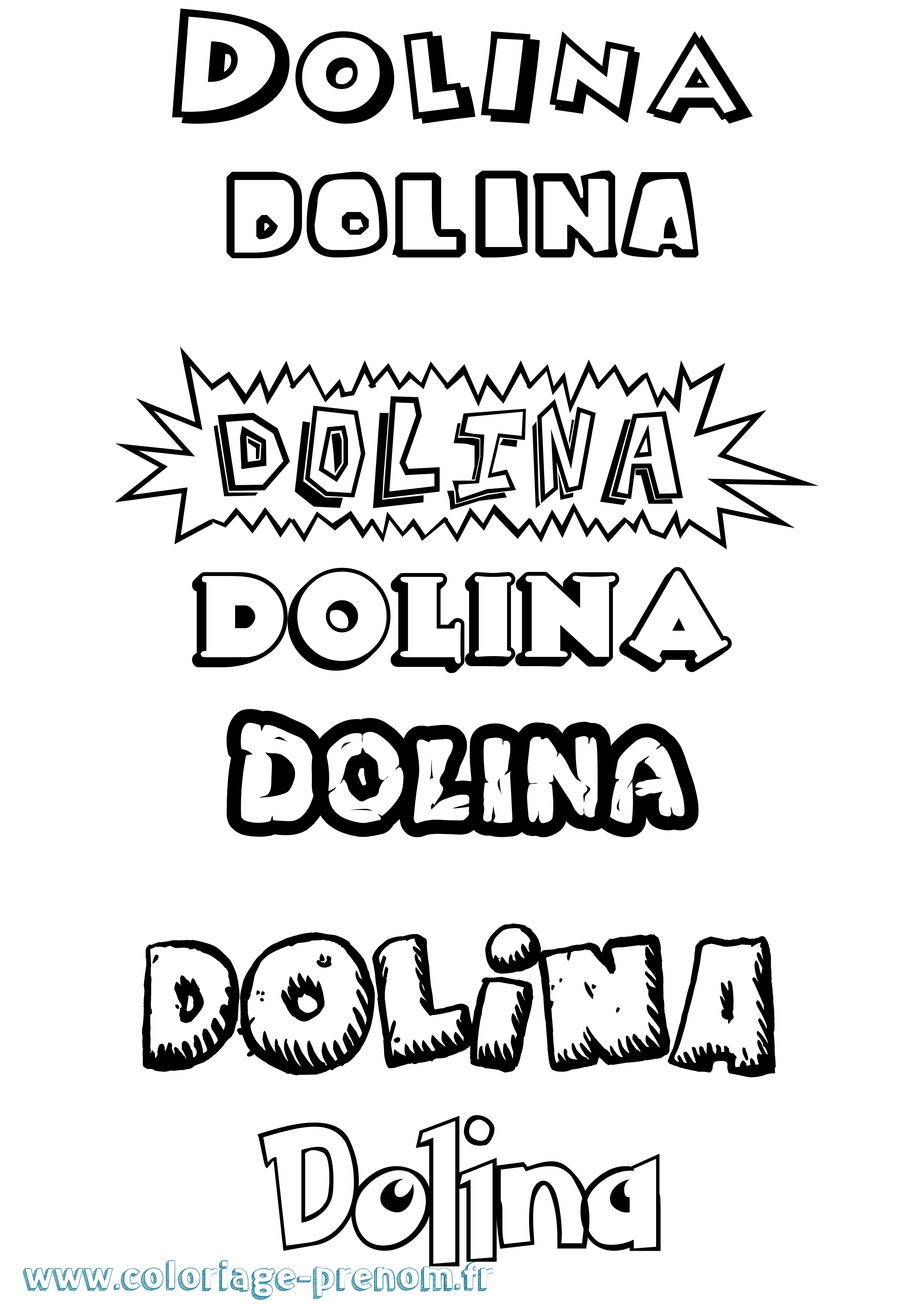 Coloriage Dolina Dessin Animé Coloriage prénom Dolina Dessin Animé