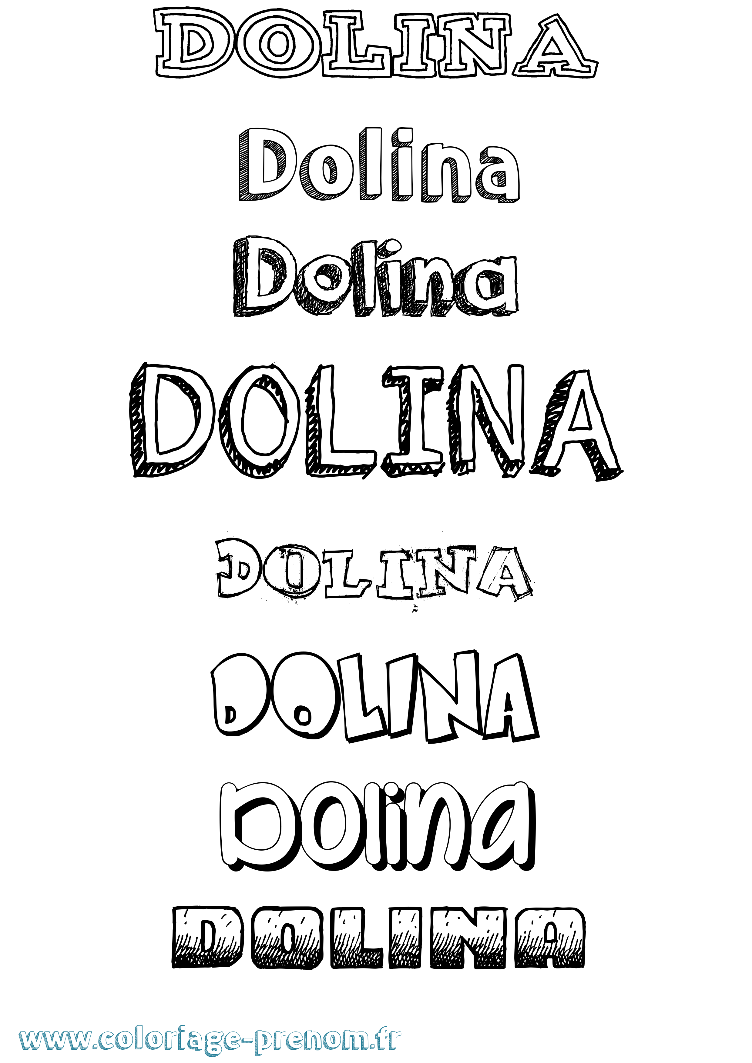 Coloriage Dolina Dessiné Coloriage prénom Dolina Dessiné