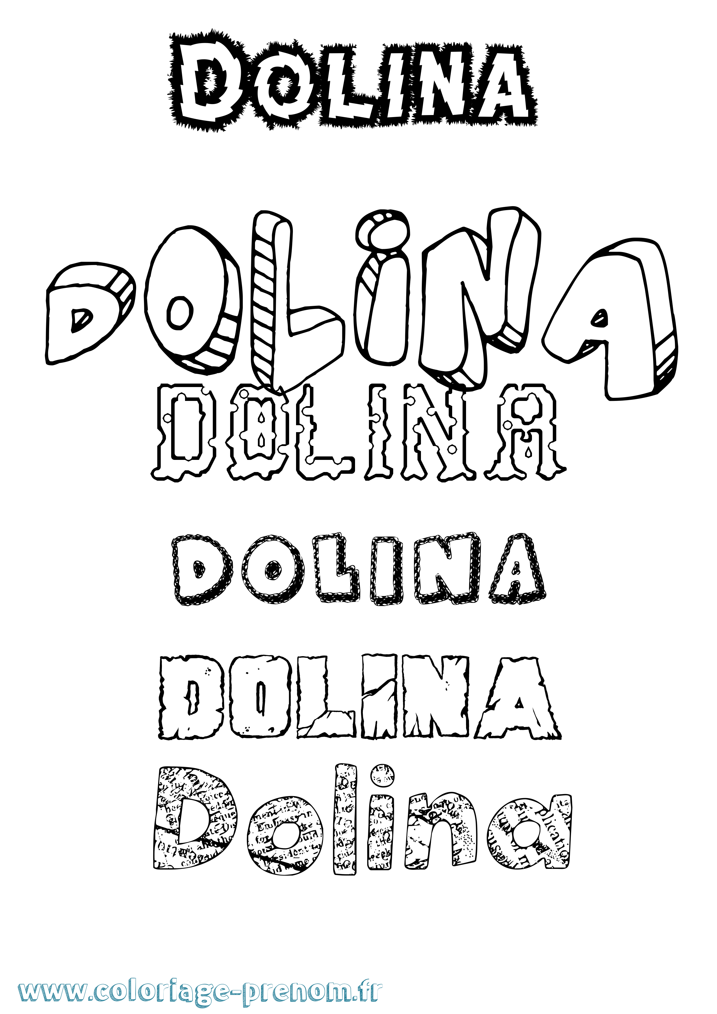 Coloriage Dolina Destructuré Coloriage prénom Dolina Destructuré