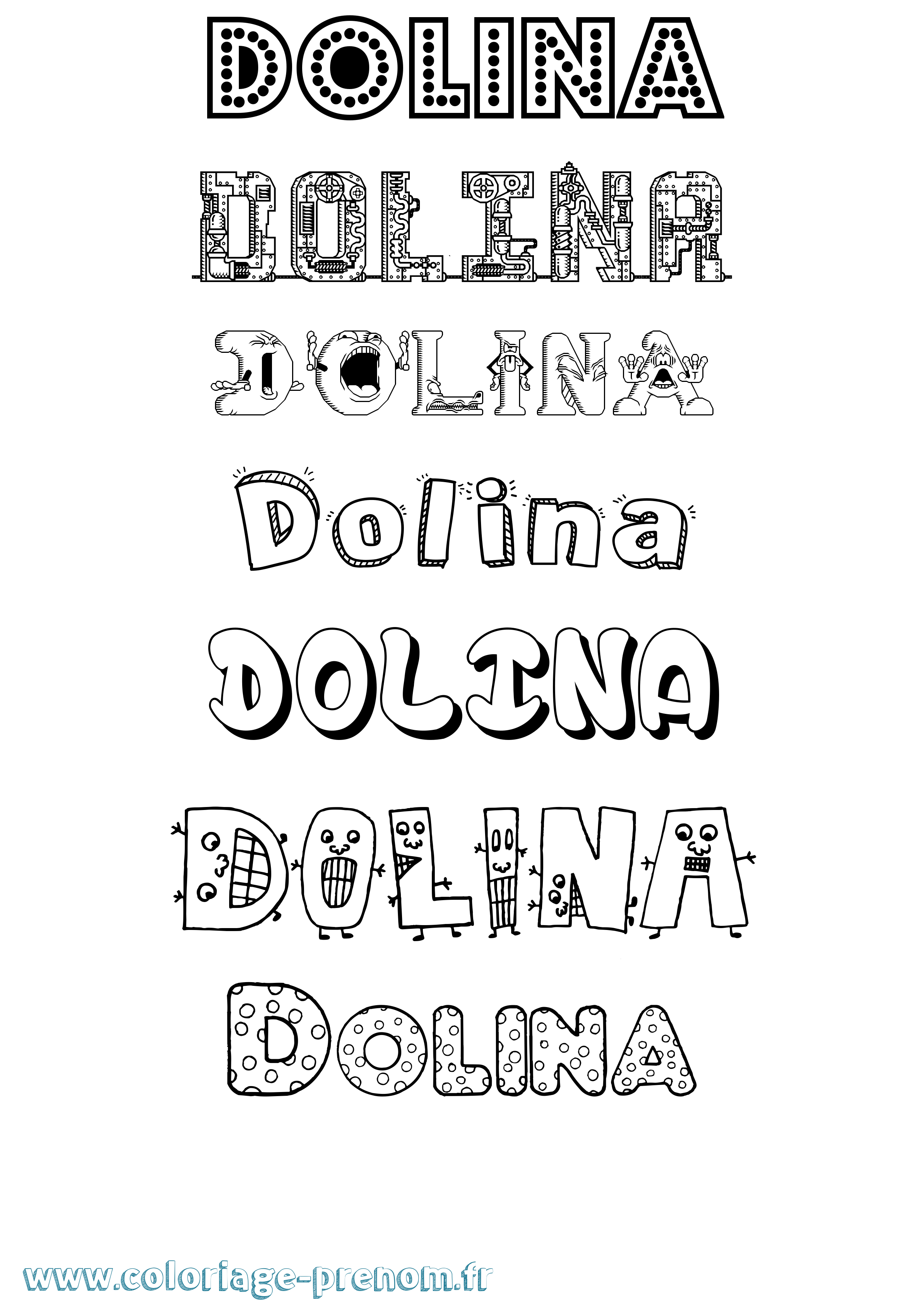 Coloriage Dolina Fun Coloriage prénom Dolina Fun