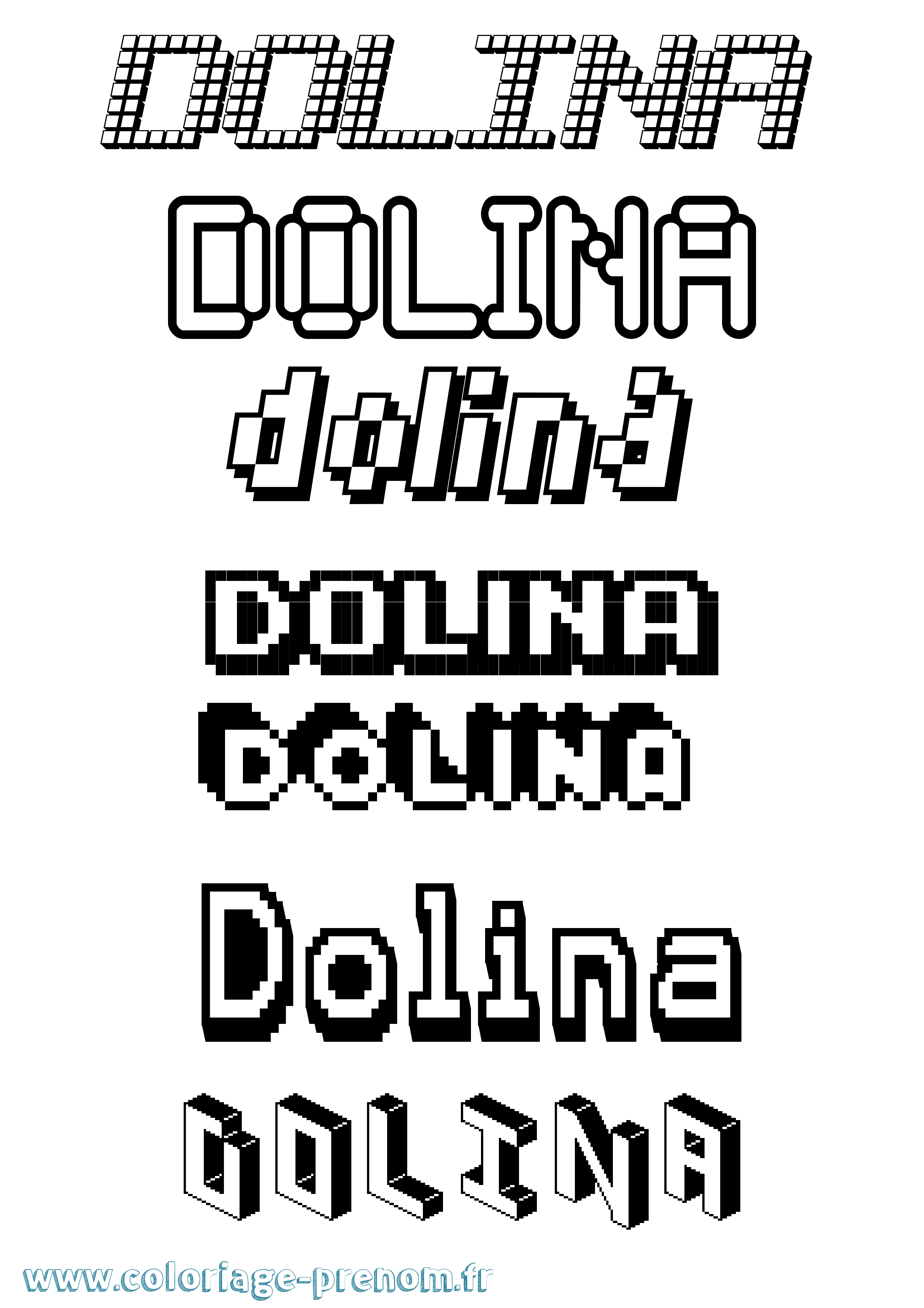 Coloriage Dolina Pixel Coloriage prénom Dolina Pixel