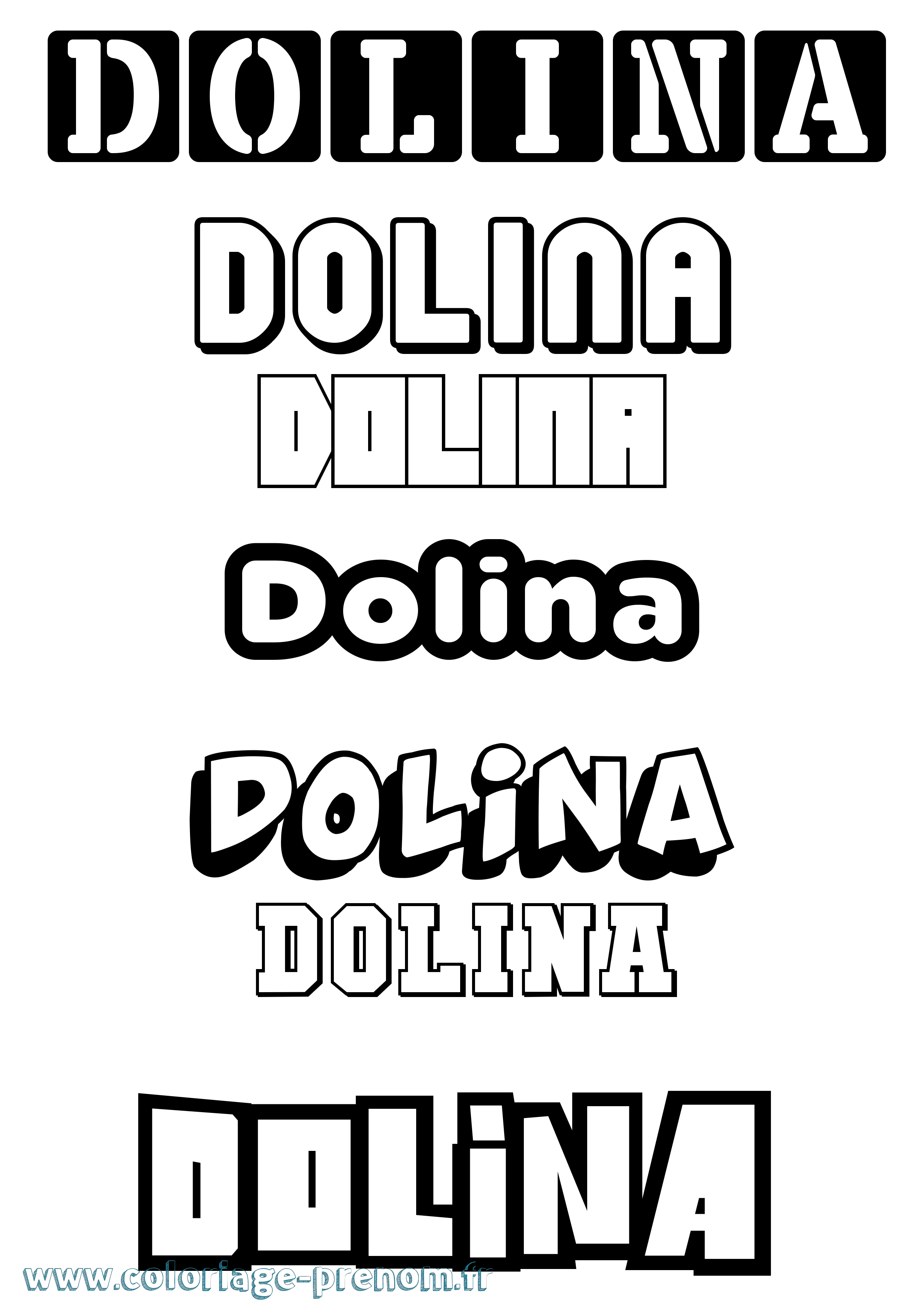 Coloriage Dolina Simple Coloriage prénom Dolina Simple